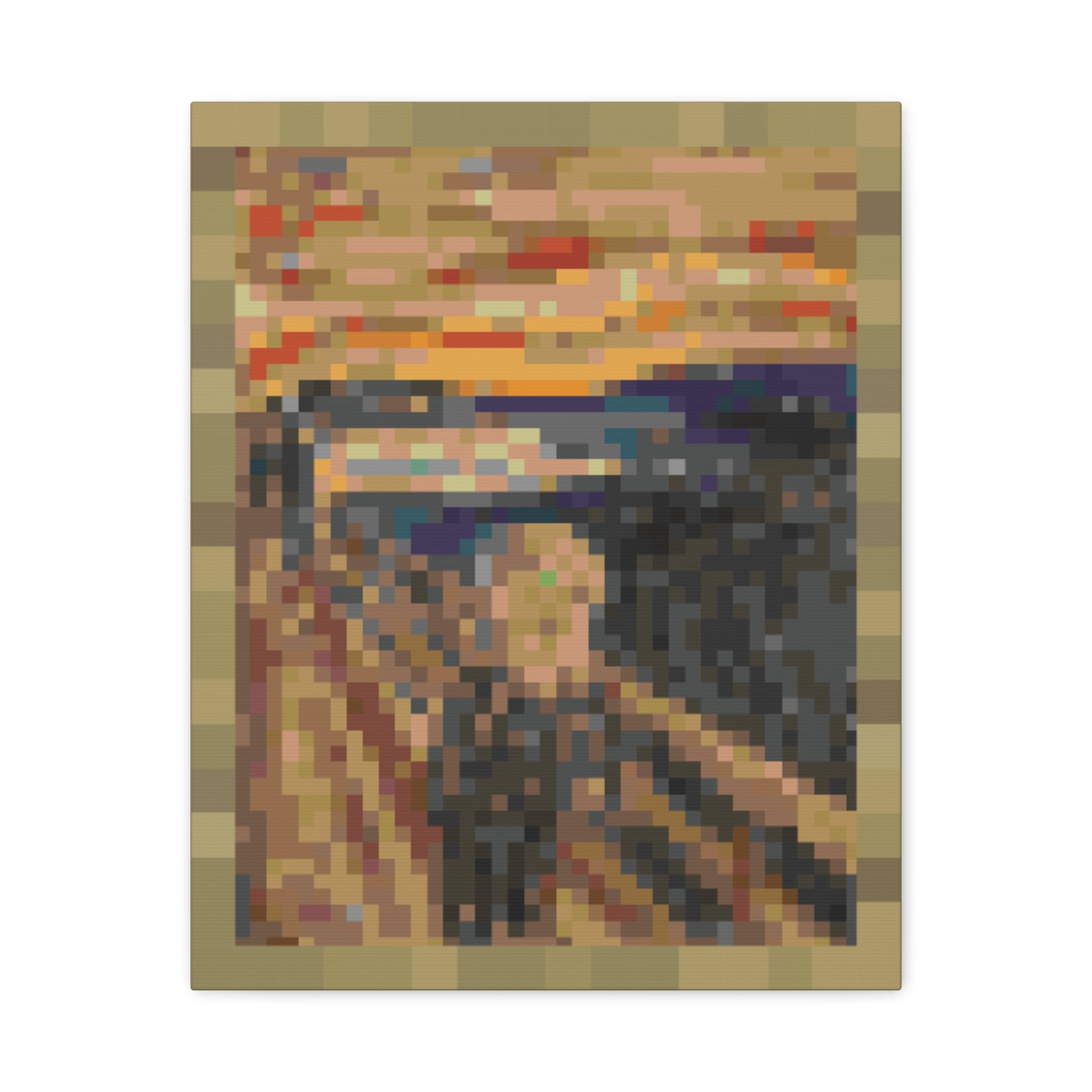 The Scream Pixel-Style Matte Canvas Print
