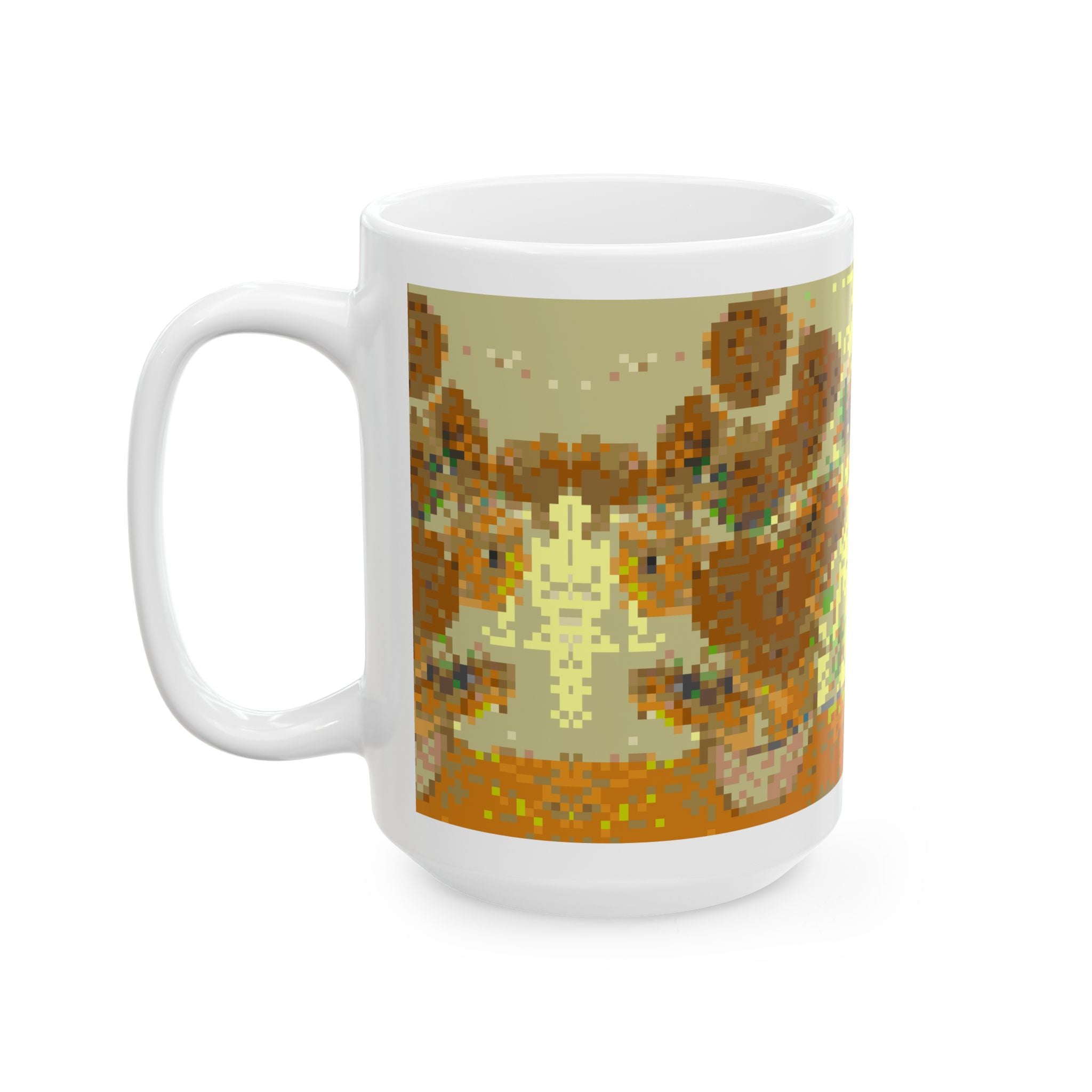 Sunflowers Pixel-Style Ceramic Mug (11oz/15oz)