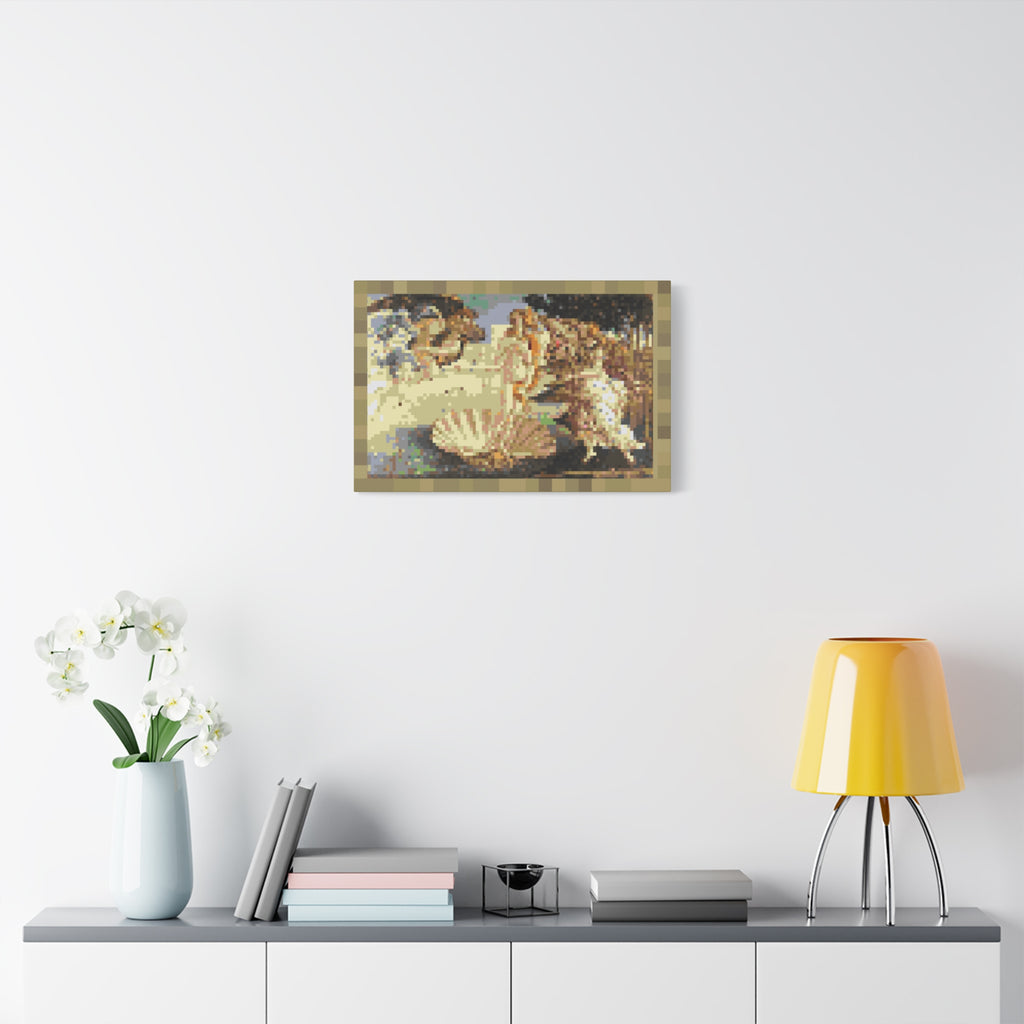 The Birth of Venus Pixel-Style Matte Canvas Print