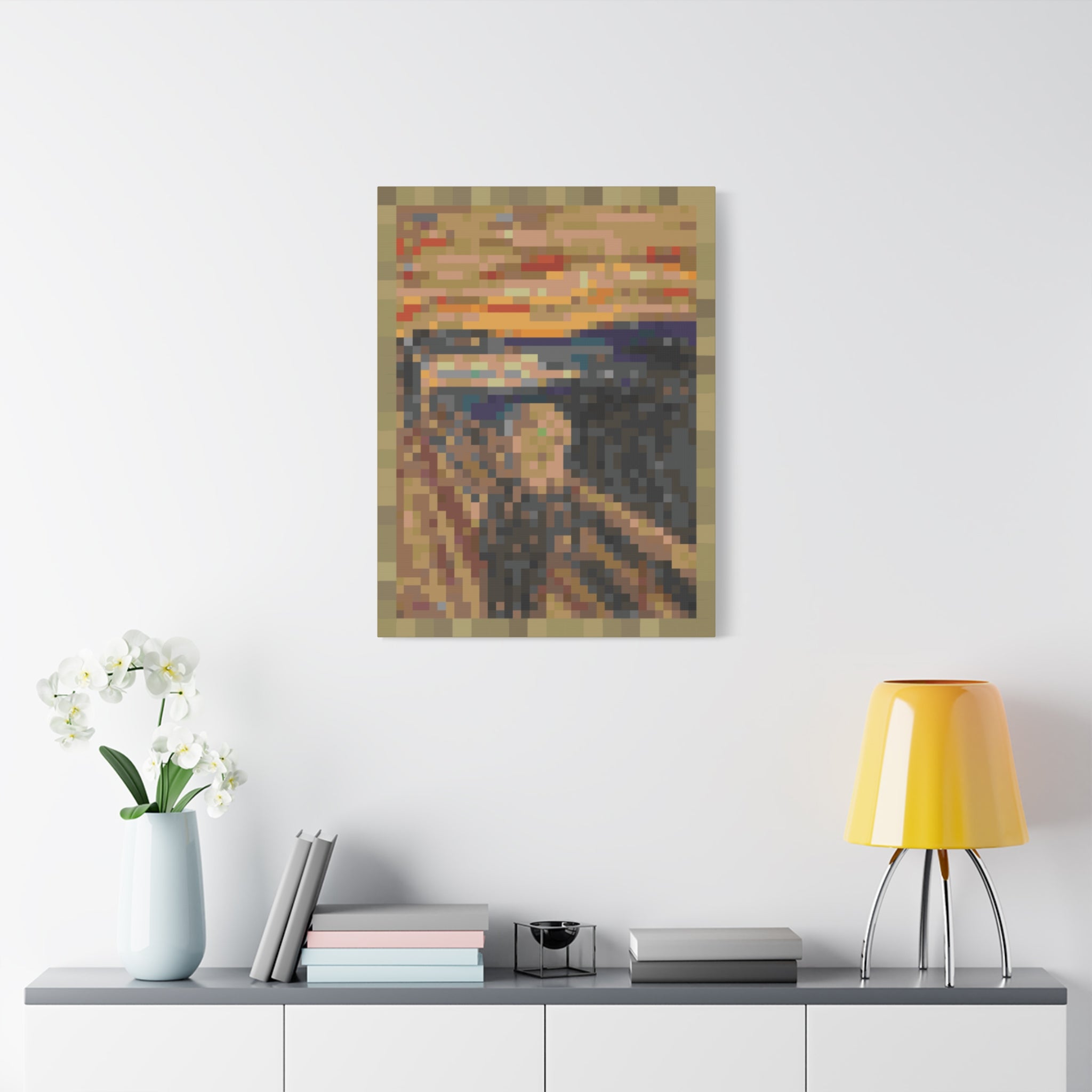The Scream Pixel-Style Matte Canvas Print