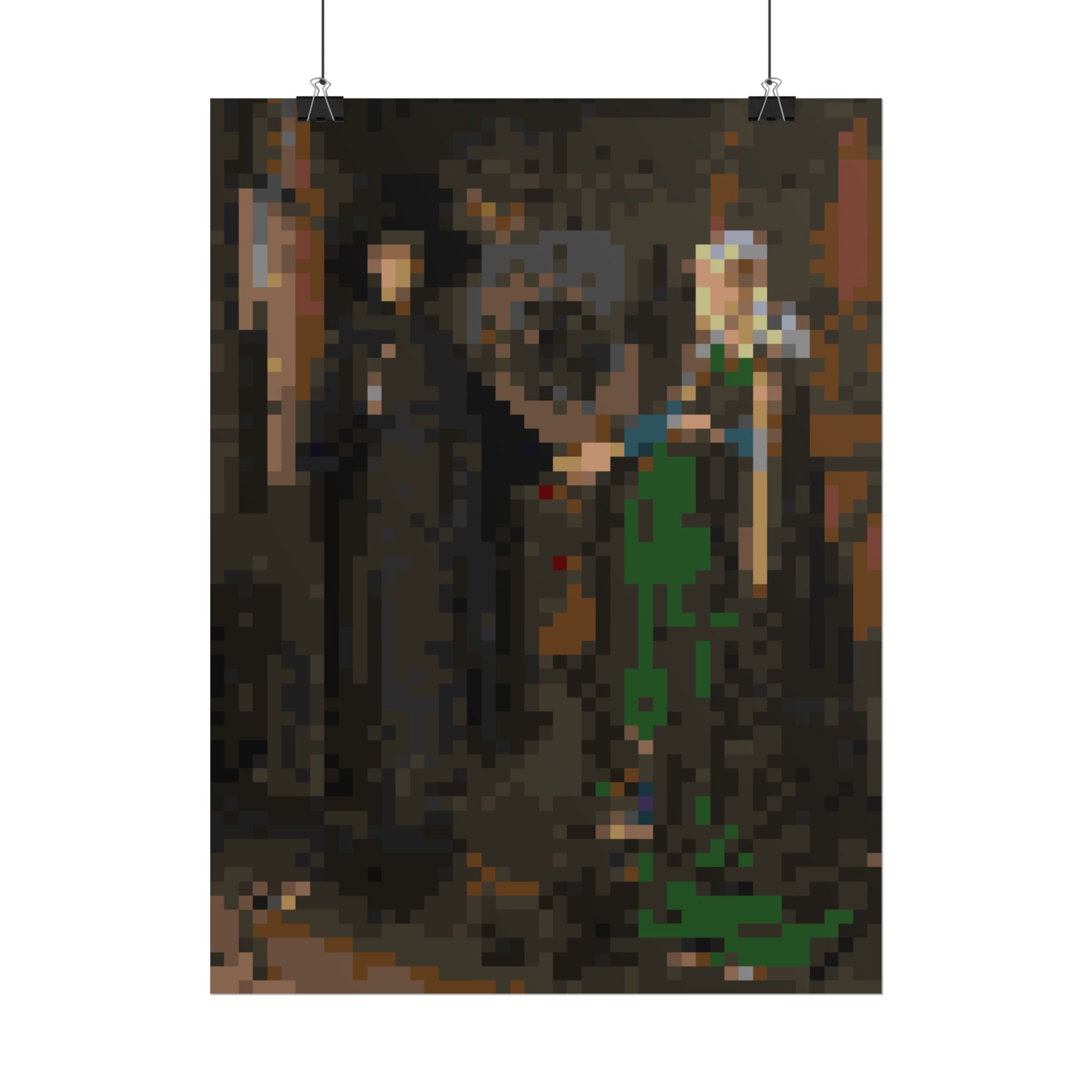 The Arnolfini Portrait Pixel-Style Rolled Art Print