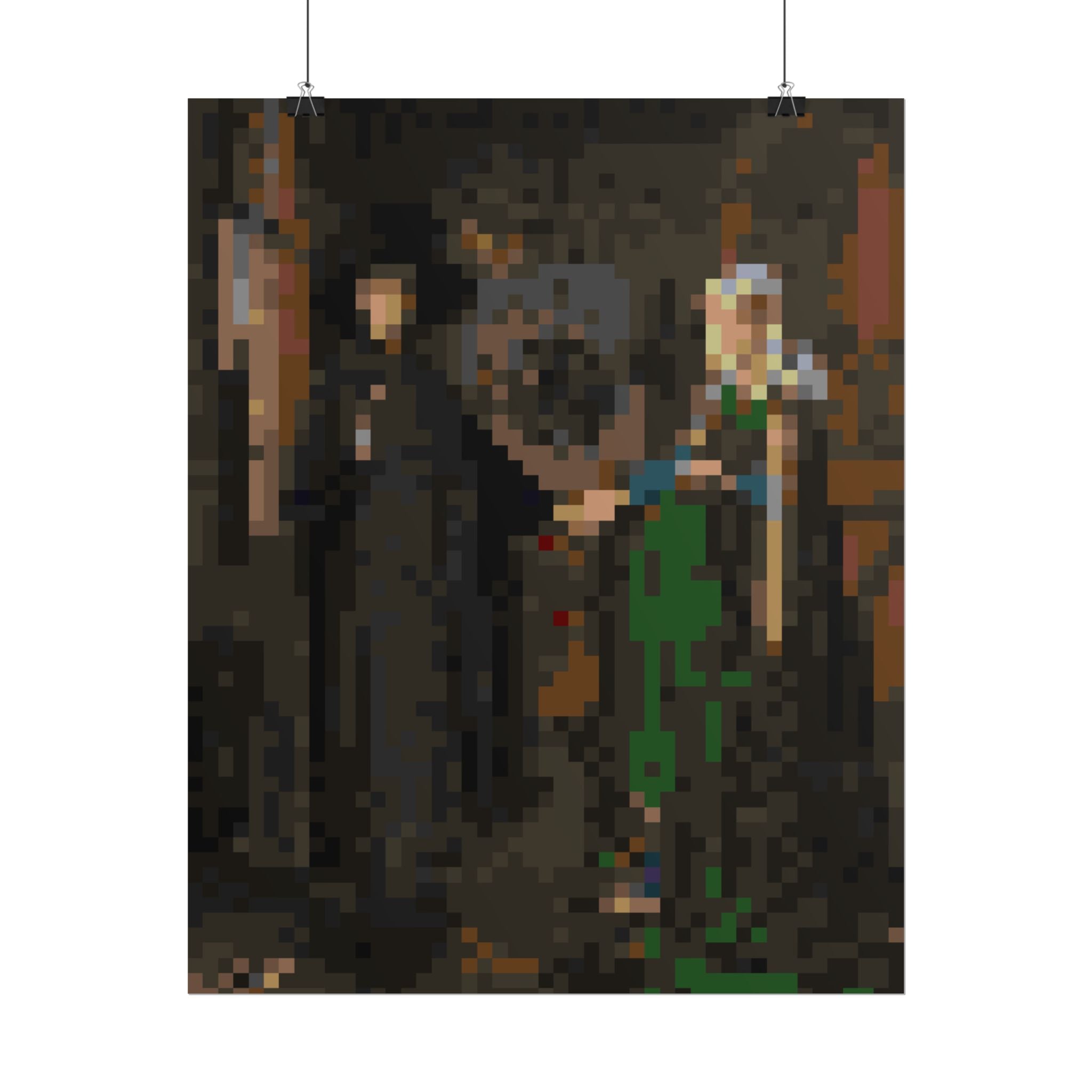 The Arnolfini Portrait Pixel-Style Rolled Art Print