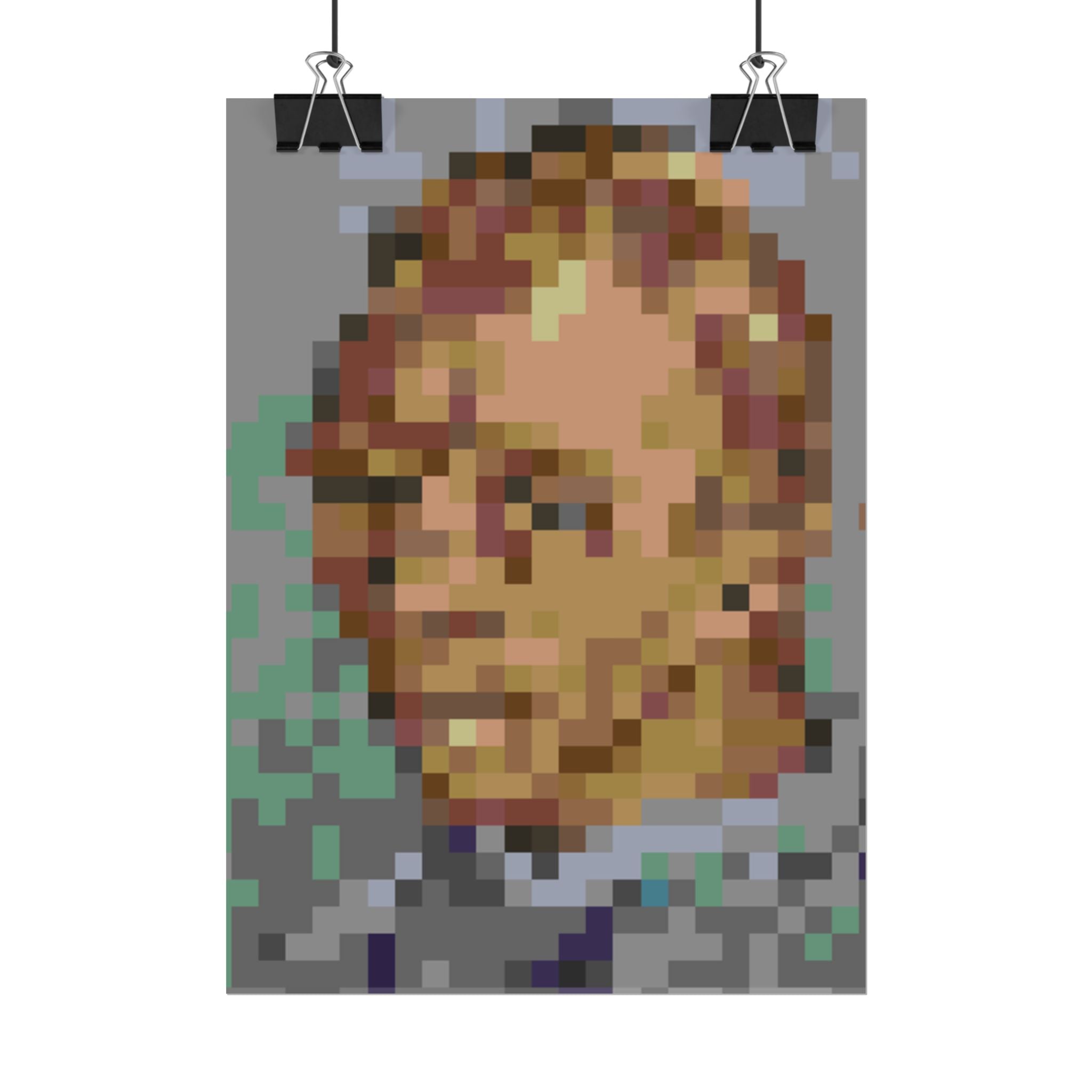 L'artiste Sans Barbe Pixel-Style Rolled Art Print
