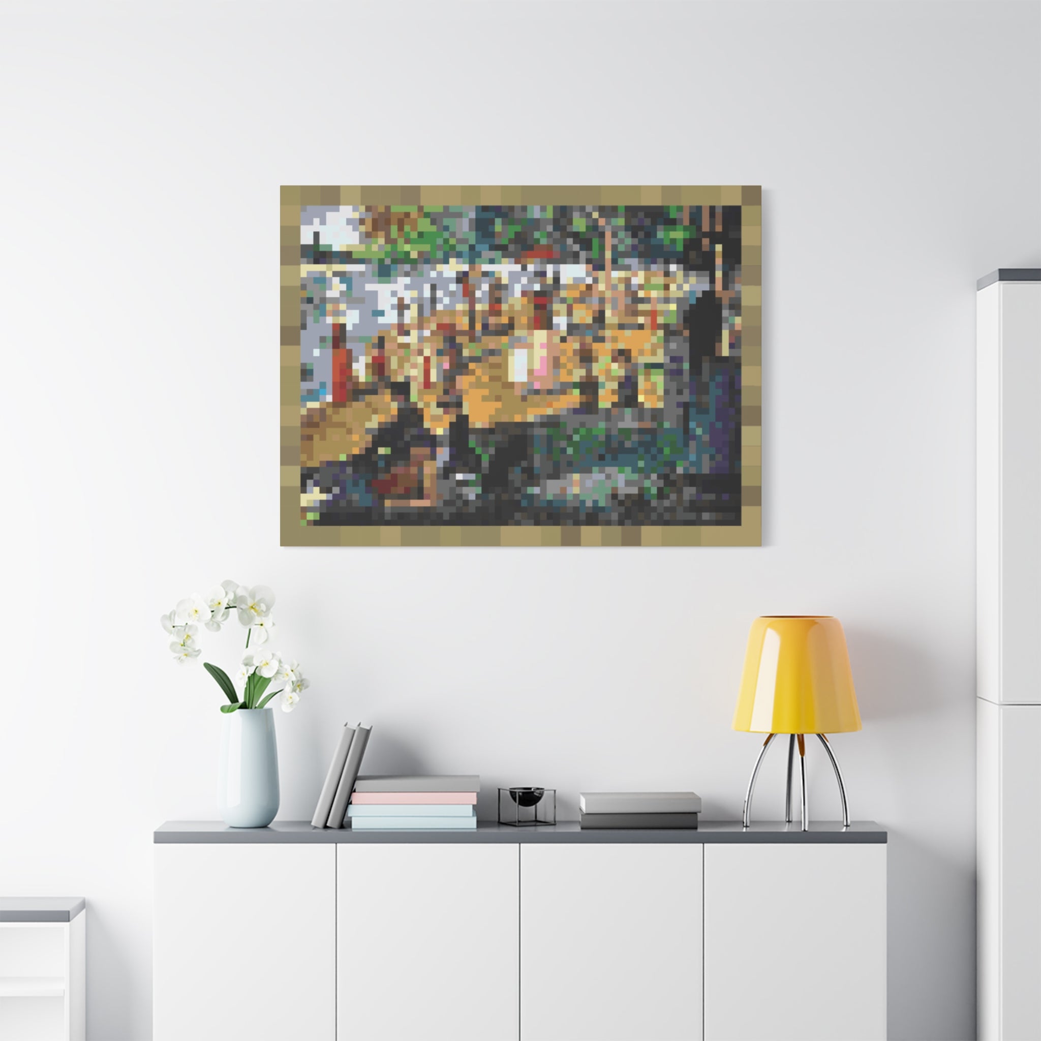 Sunday Afternoon on the Island Pixel-Style Matte Canvas Print