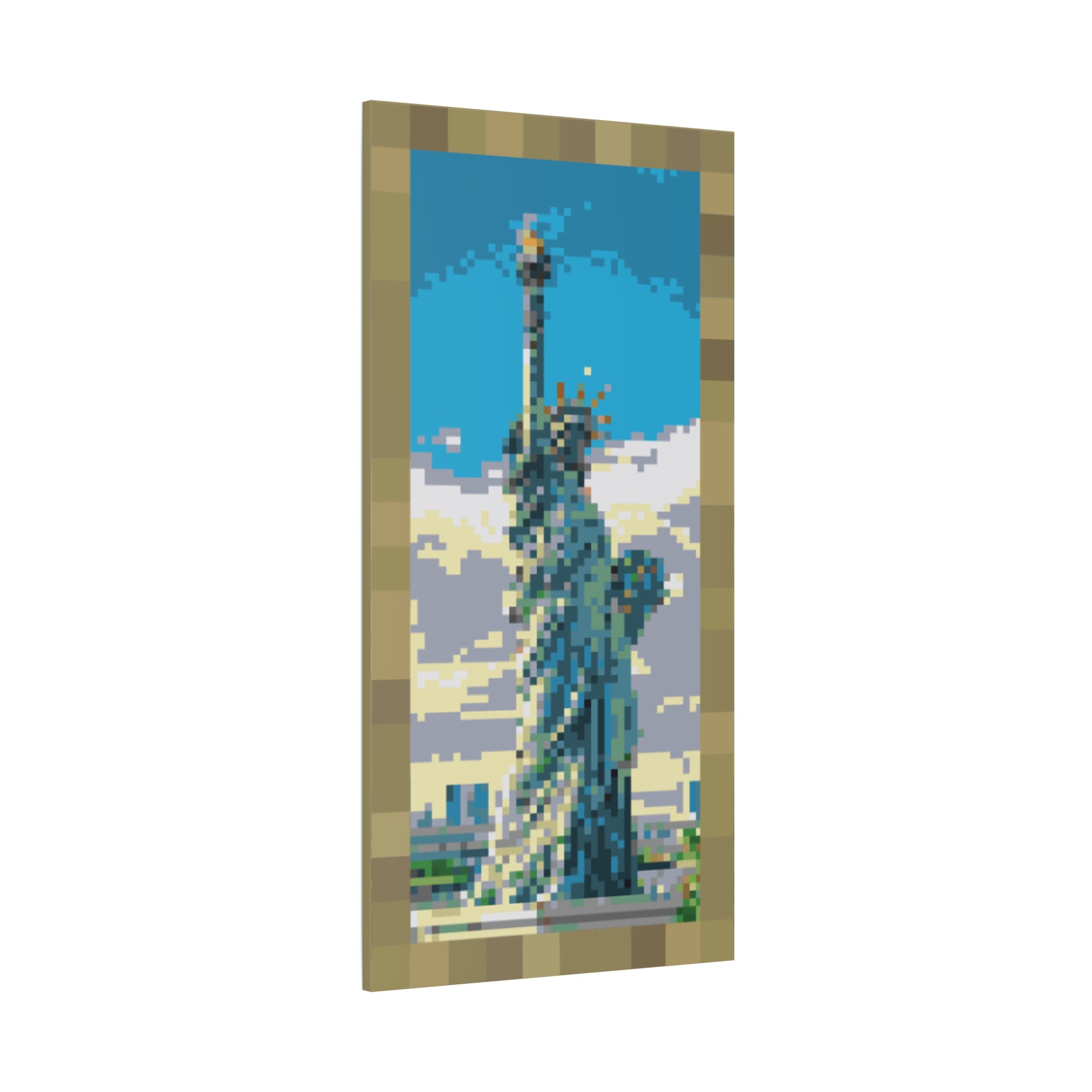 Statue of Liberty Pixel-Style Matte Canvas Print