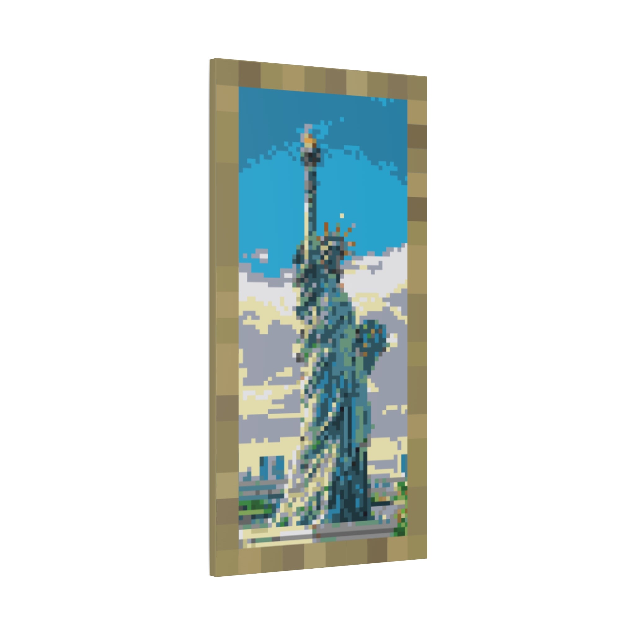 Statue of Liberty Pixel-Style Matte Canvas Print