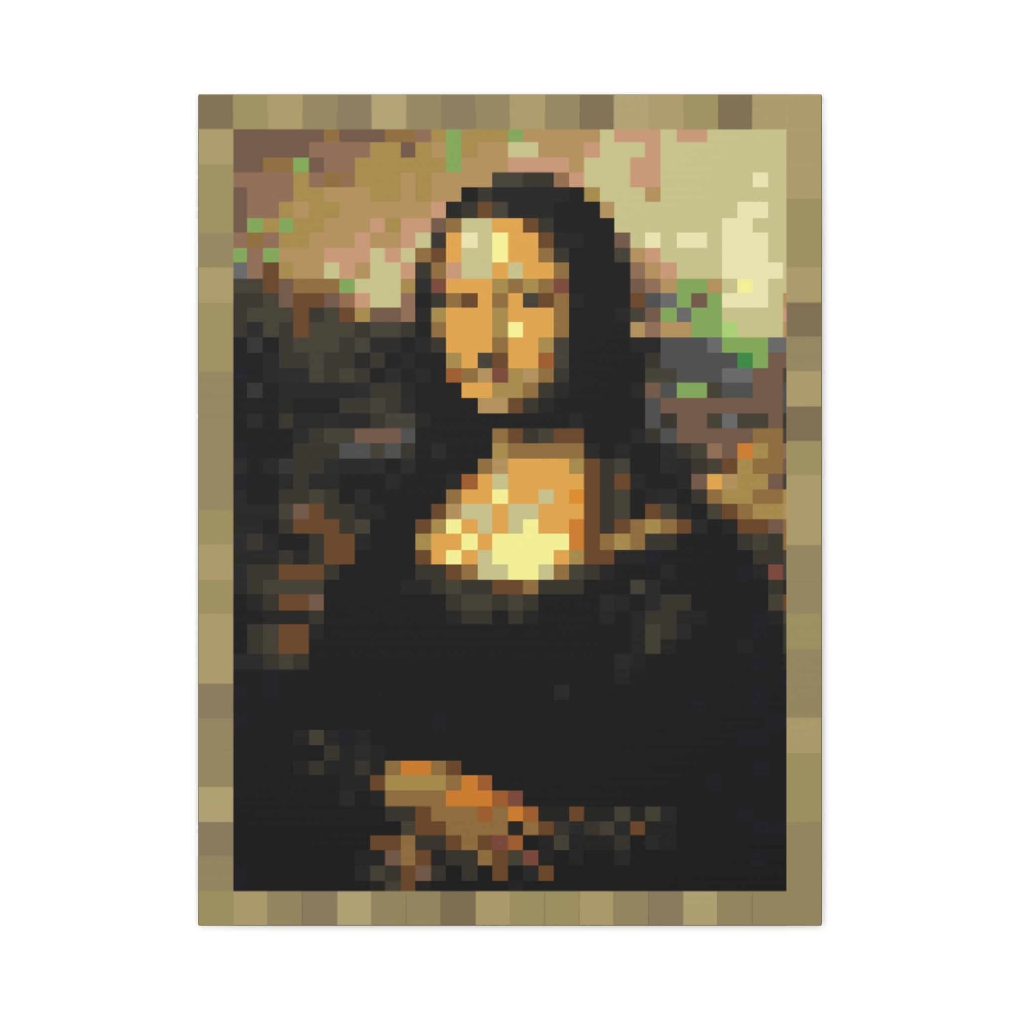Mona Lisa Pixel-Style Matte Canvas Print