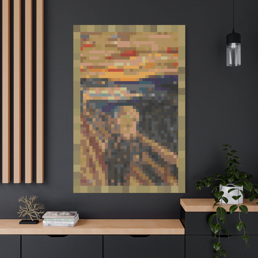 The Scream Pixel-Style Matte Canvas Print