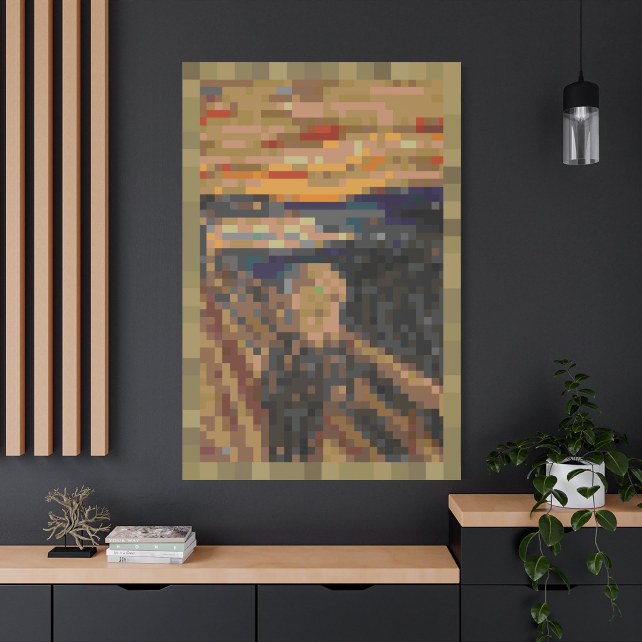 The Scream Pixel-Style Matte Canvas Print