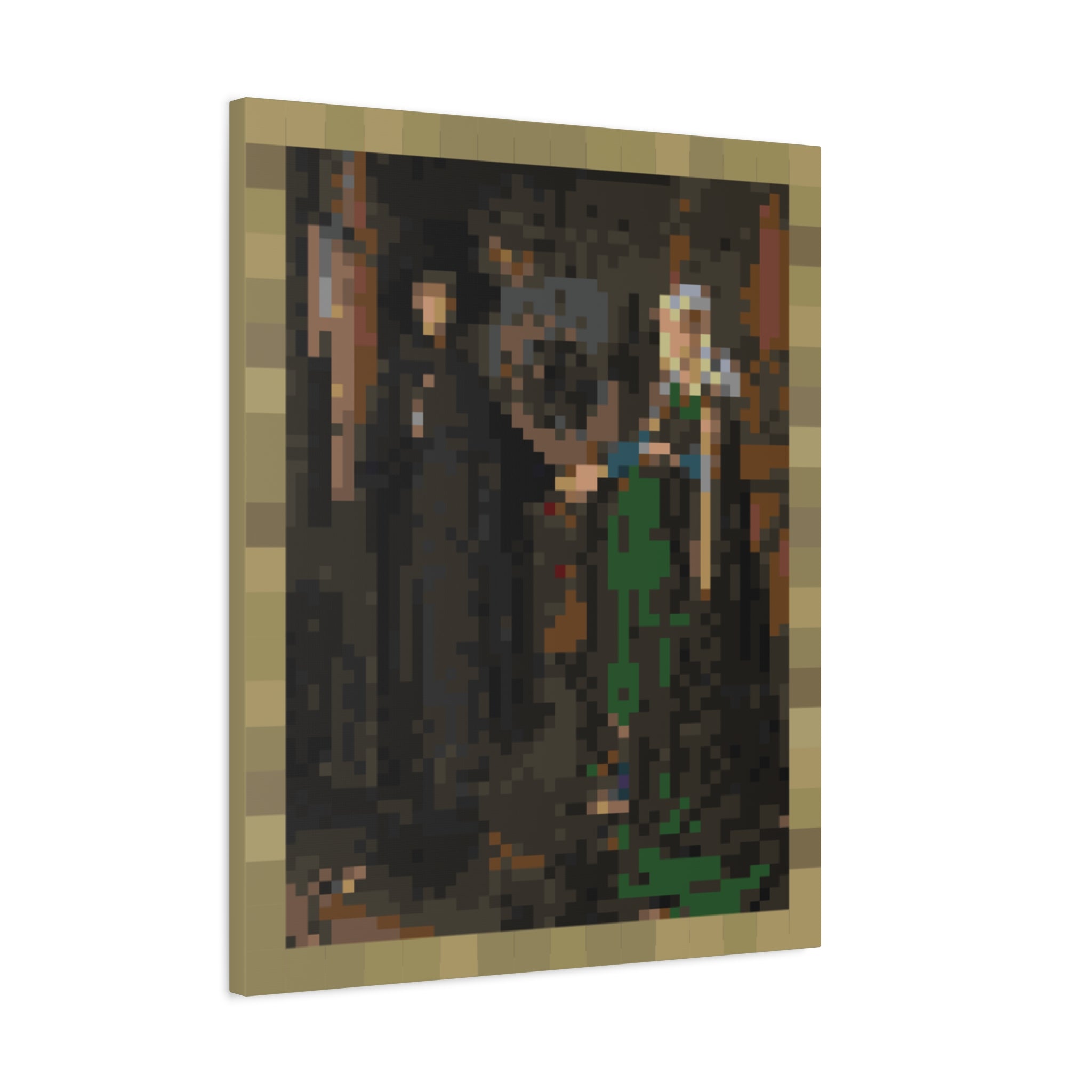The Arnolfini Portrait Pixel-Style Matte Canvas Print