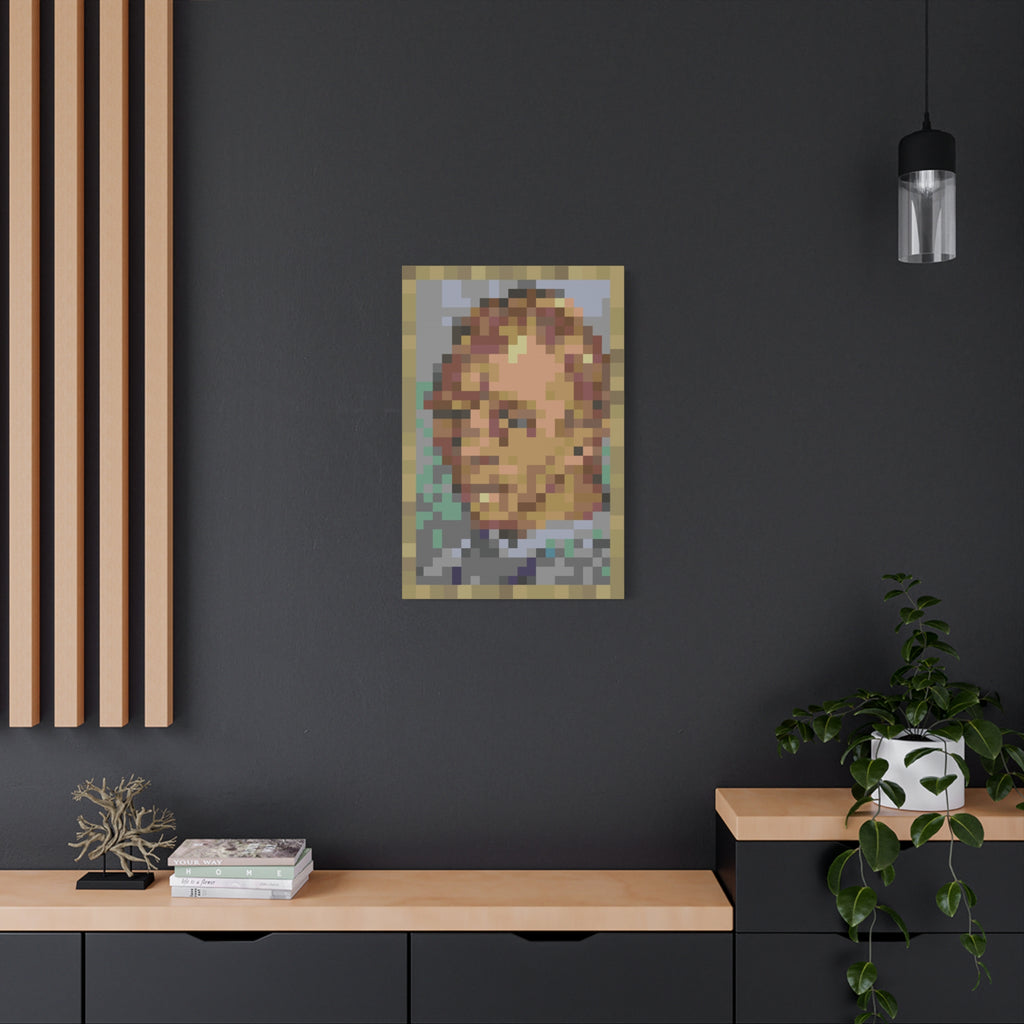 L'artiste Sans Barbe Pixel-Style Matte Canvas Print