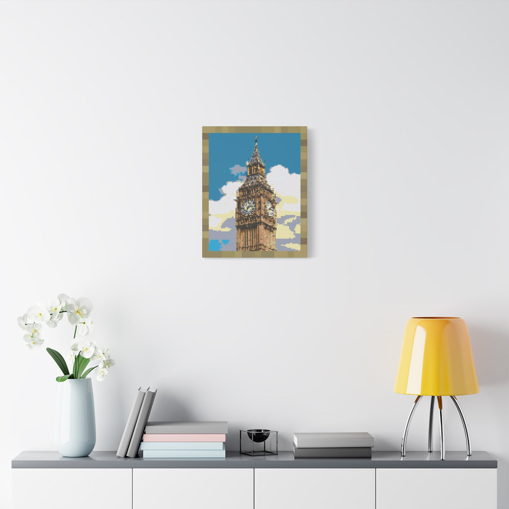 Big Ben Pixel-Style Matte Canvas Print