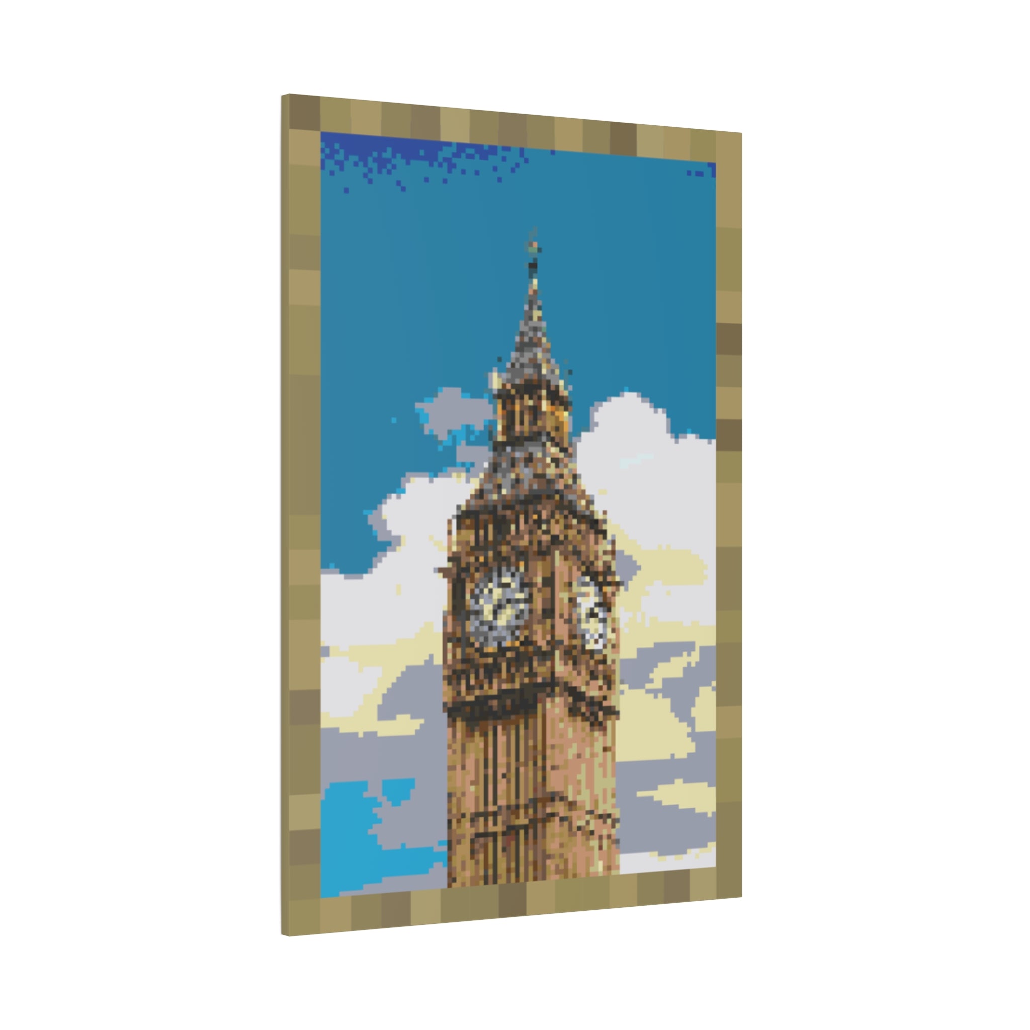 Big Ben Pixel-Style Matte Canvas Print
