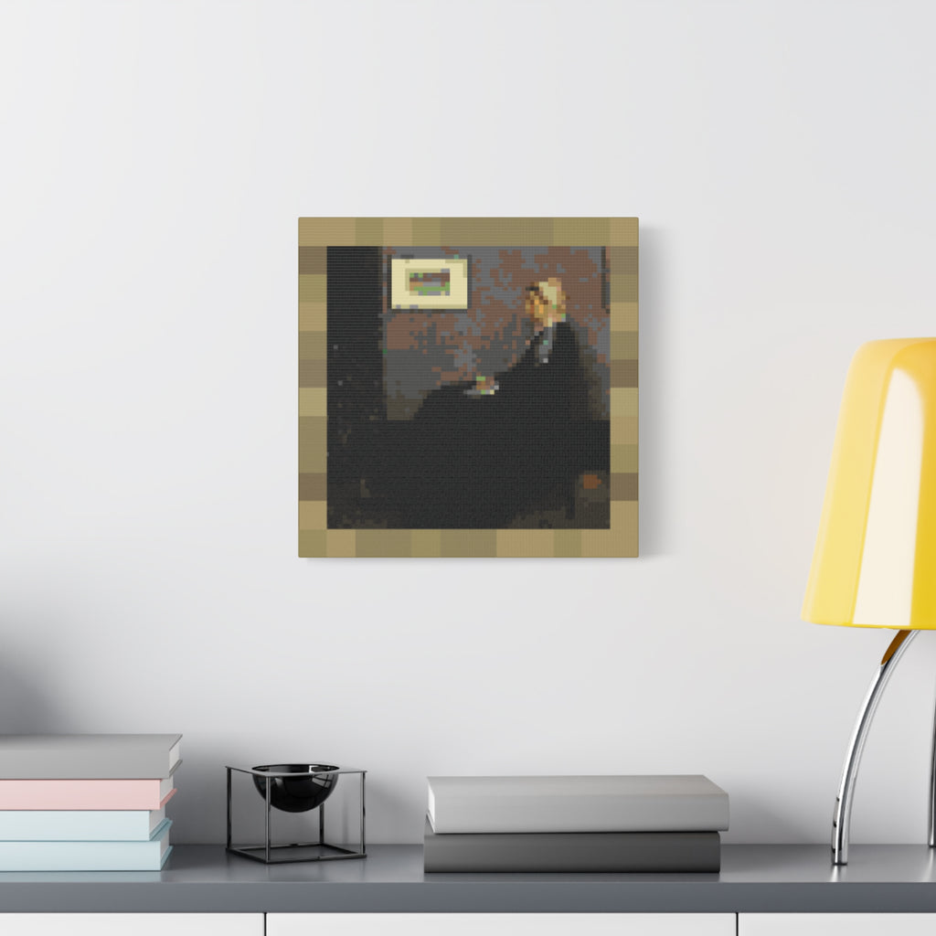 Whistler's Mother Pixel-Style Matte Canvas Print