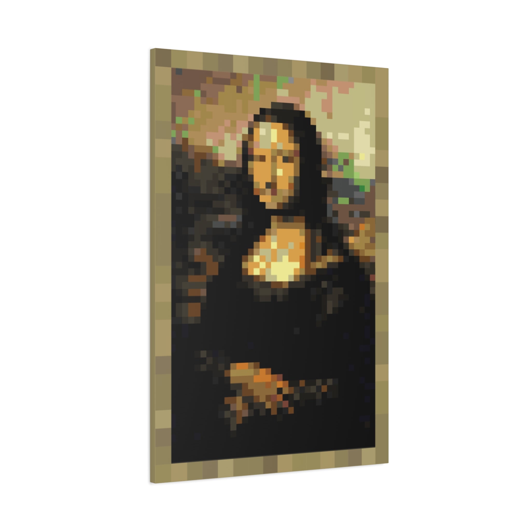 Mona Lisa Pixel-Style Matte Canvas Print
