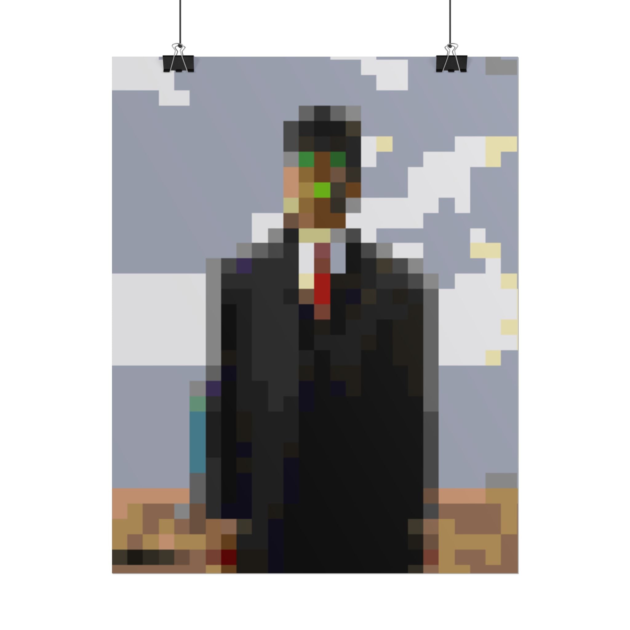 The Son of Man Pixel-Style Rolled Art Print