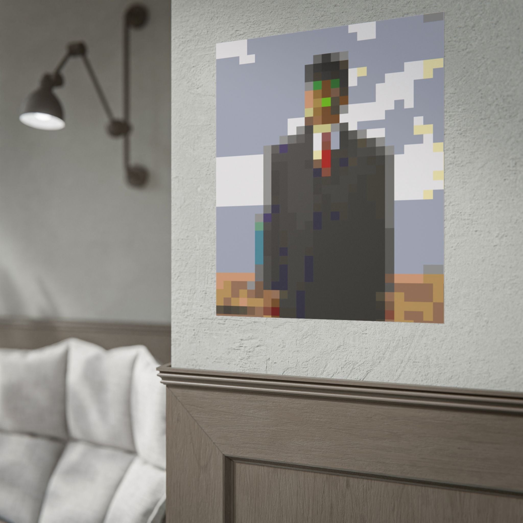 The Son of Man Pixel-Style Rolled Art Print