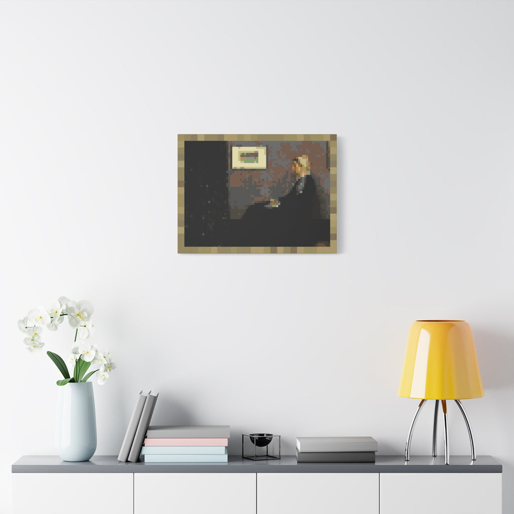 Whistler's Mother Pixel-Style Matte Canvas Print