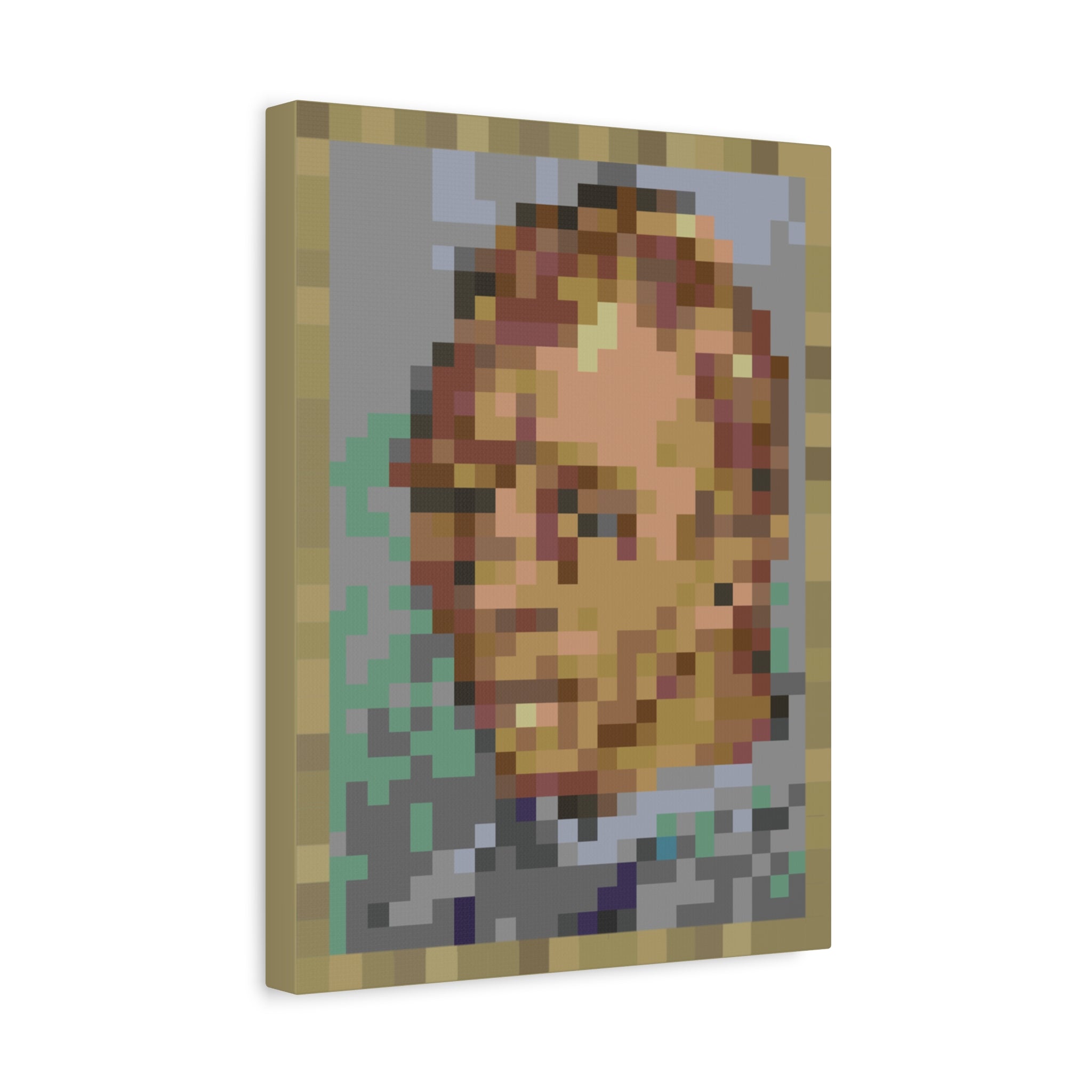 L'artiste Sans Barbe Pixel-Style Matte Canvas Print