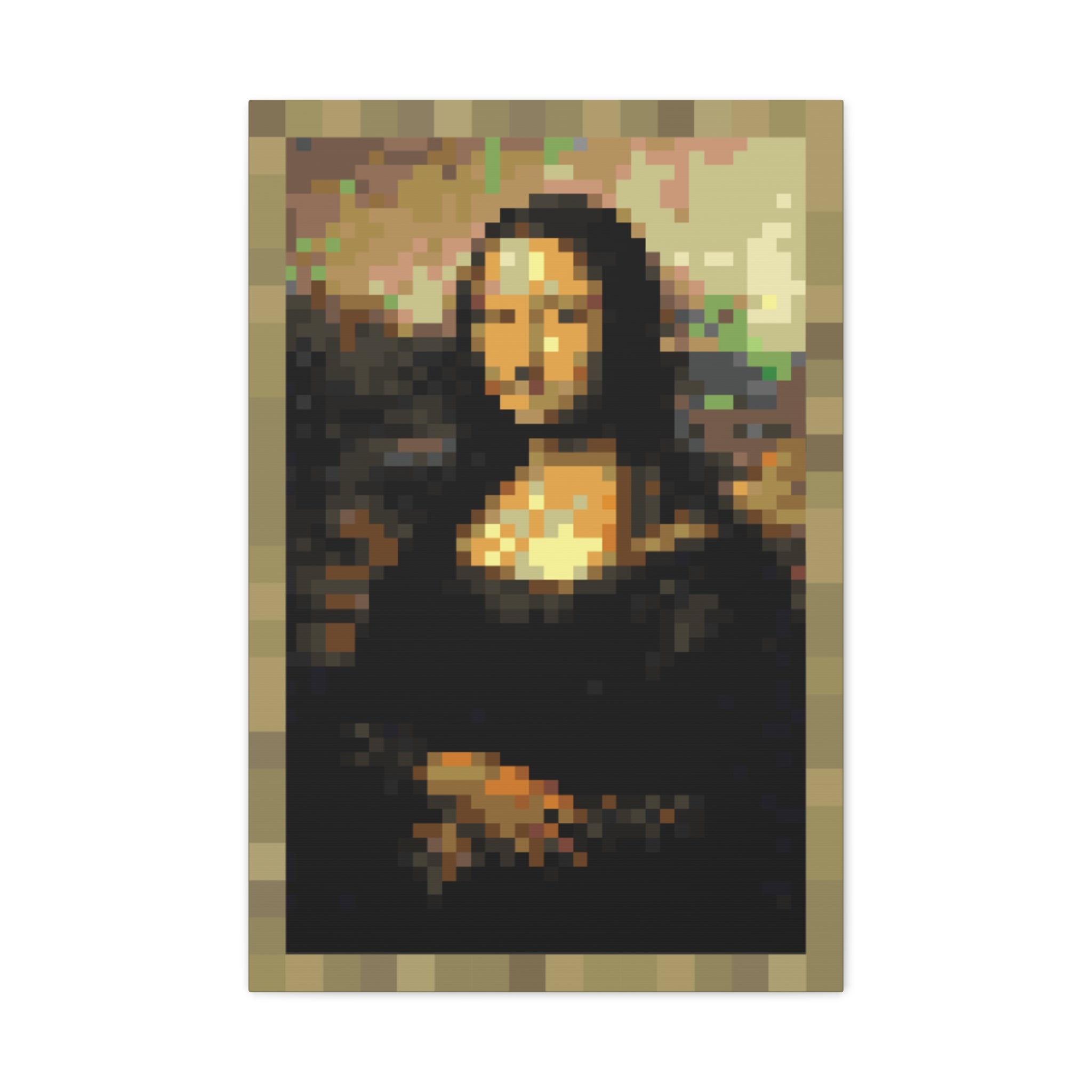 Mona Lisa Pixel-Style Matte Canvas Print