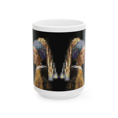 Girl with a Pearl Earring Pixel-Style Ceramic Mug (11oz/15oz)
