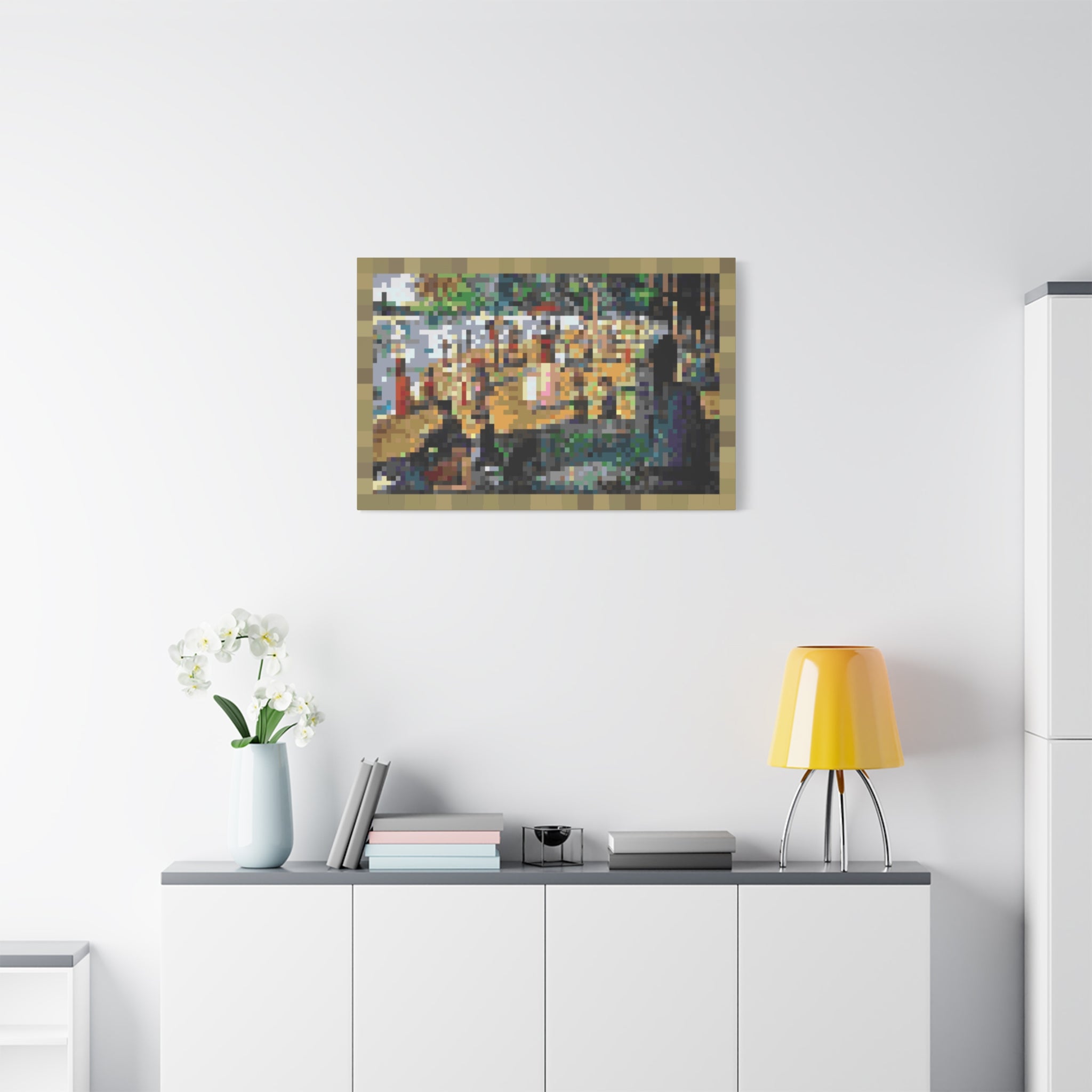 Sunday Afternoon on the Island Pixel-Style Matte Canvas Print