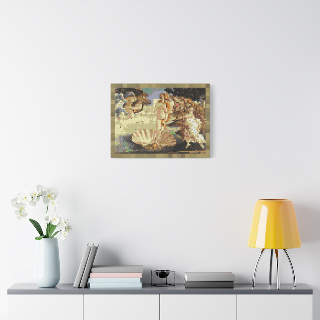 The Birth of Venus Pixel-Style Matte Canvas Print