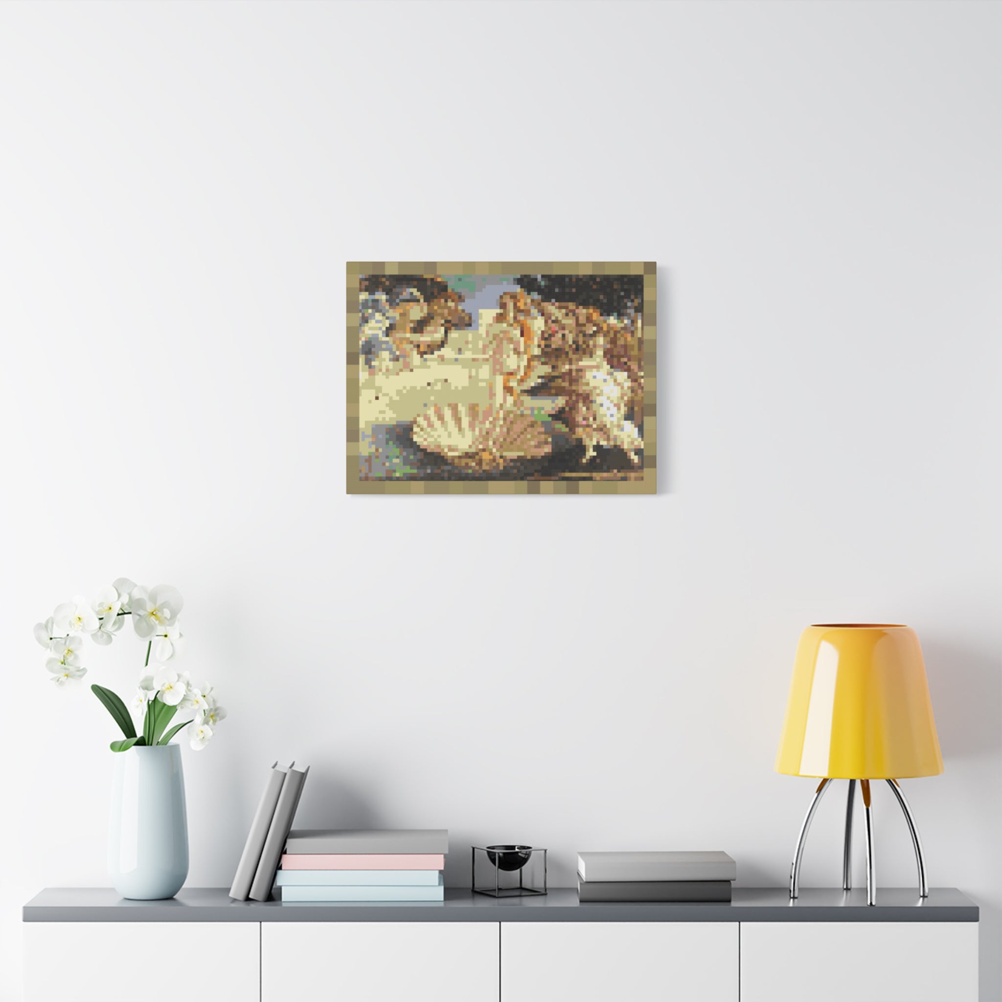 The Birth of Venus Pixel-Style Matte Canvas Print