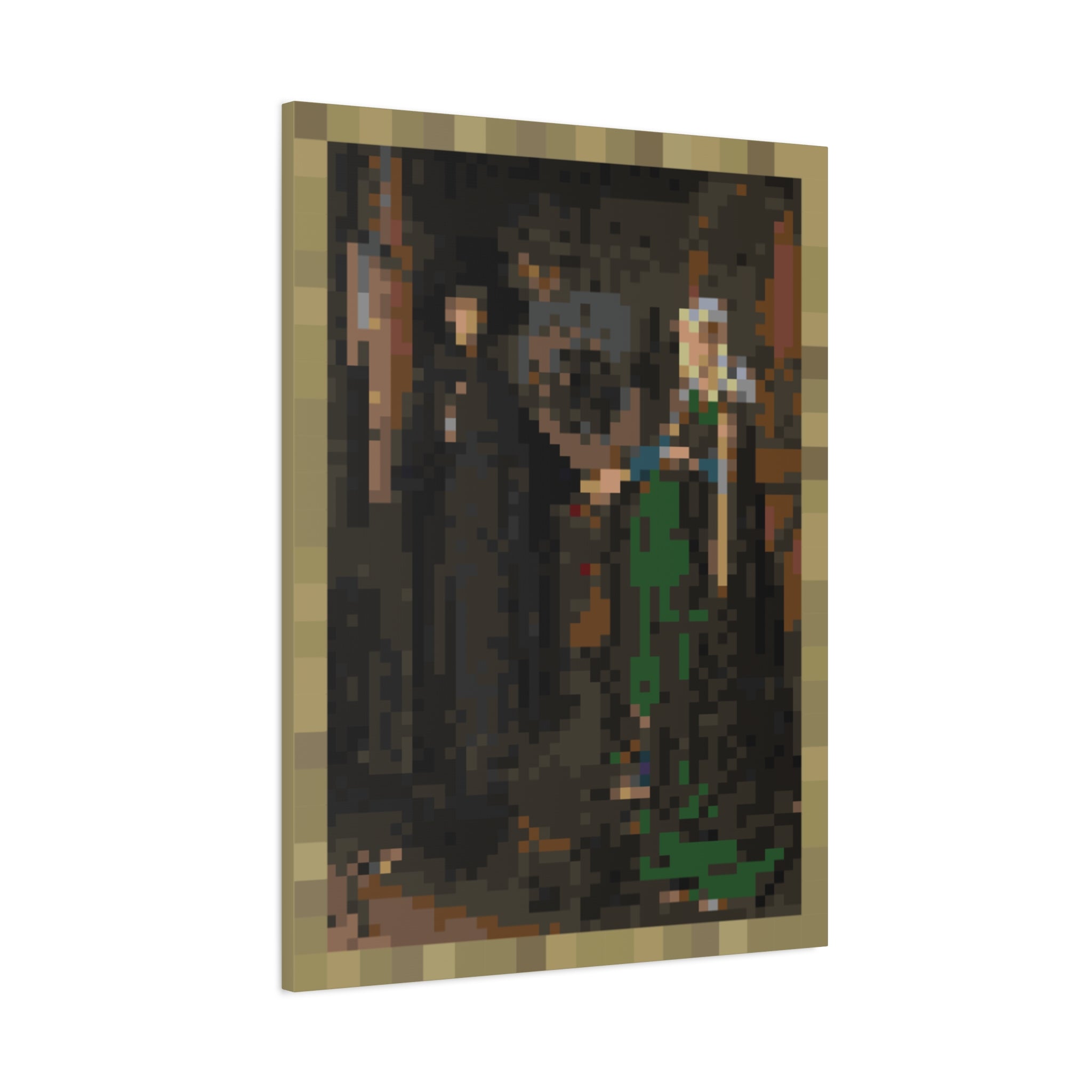 The Arnolfini Portrait Pixel-Style Matte Canvas Print