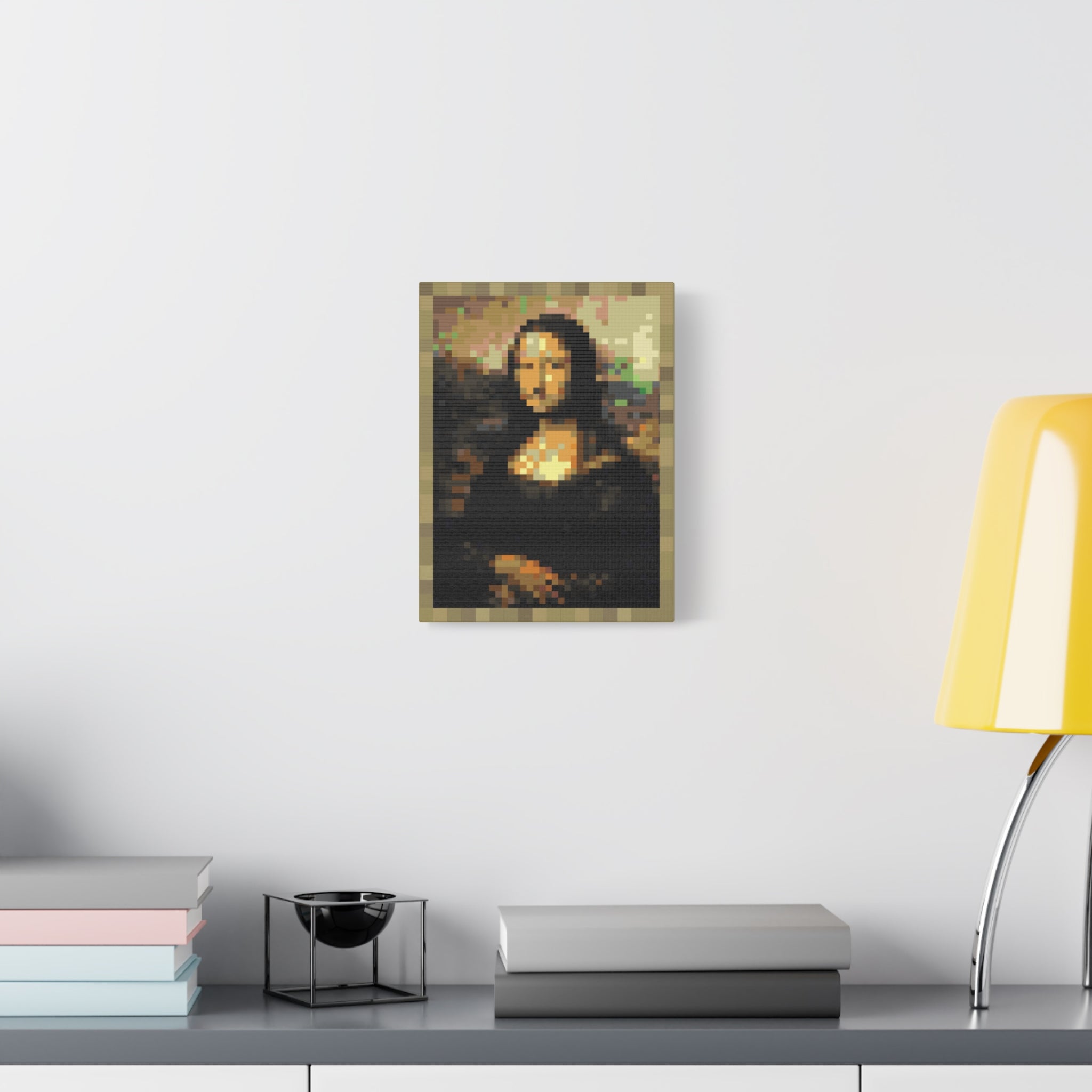 Mona Lisa Pixel-Style Matte Canvas Print