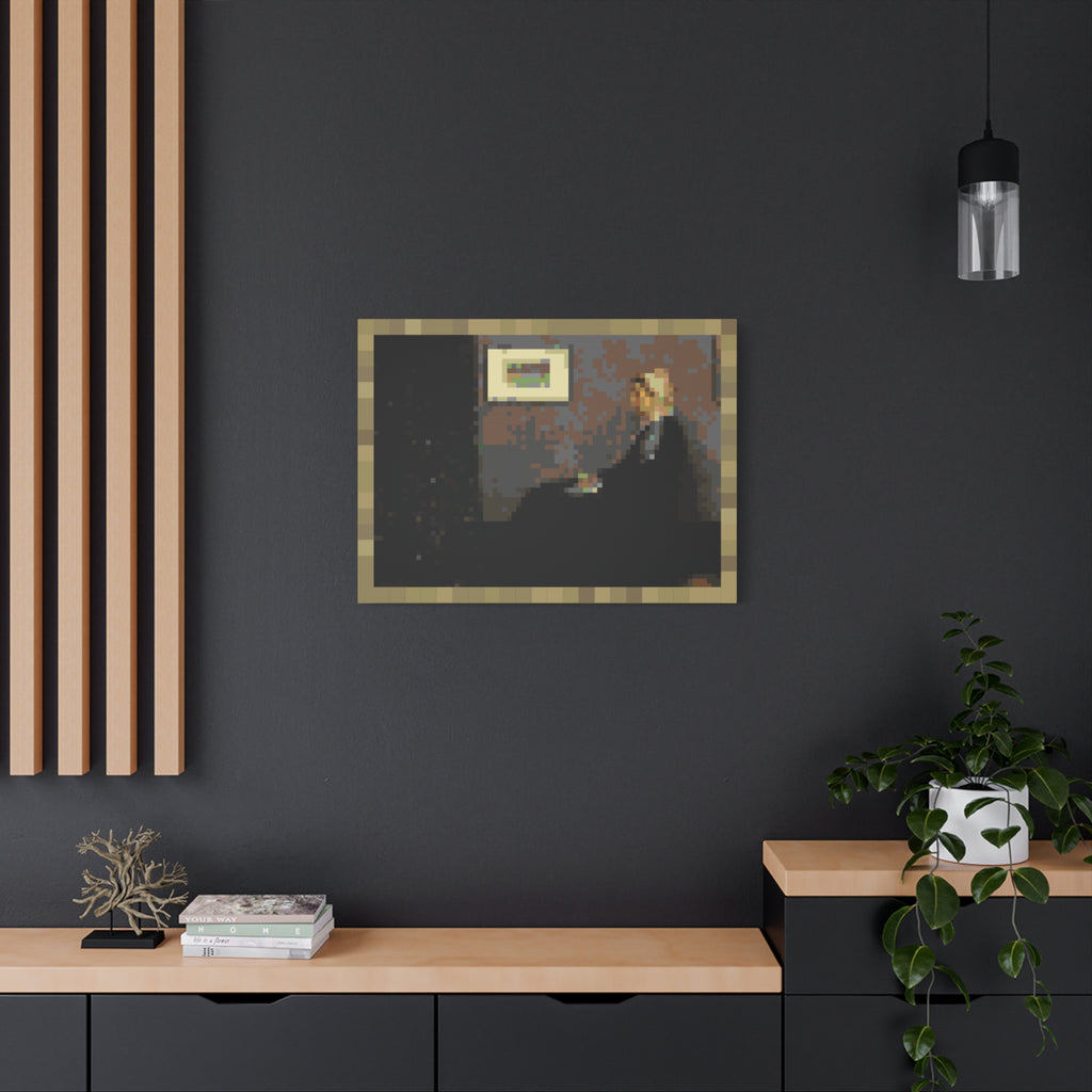 Whistler's Mother Pixel-Style Matte Canvas Print