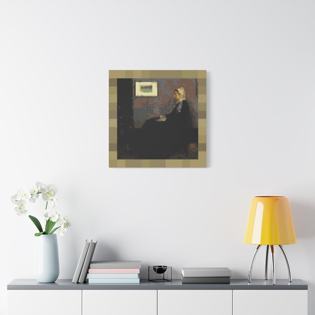 Whistler's Mother Pixel-Style Matte Canvas Print