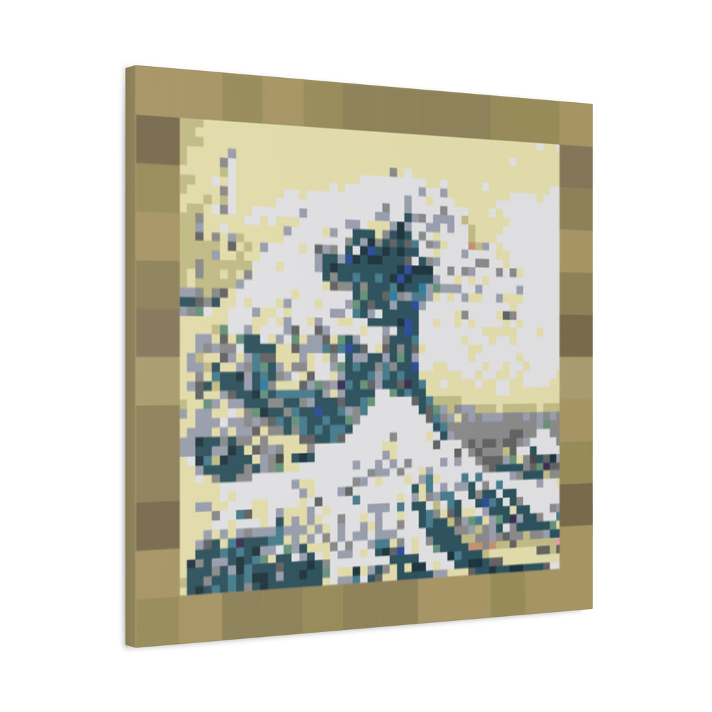 The Great Wave Pixel-Style Matte Canvas Print