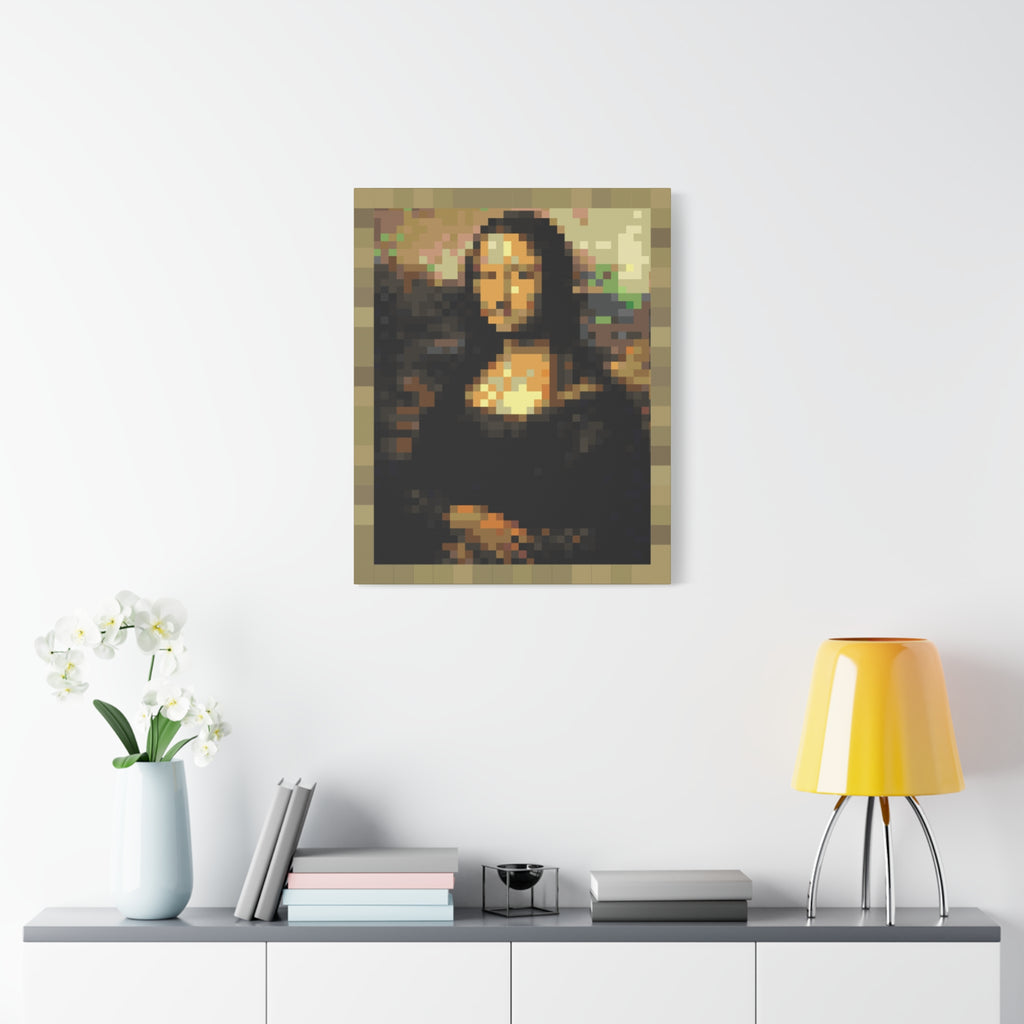 Mona Lisa Pixel-Style Matte Canvas Print
