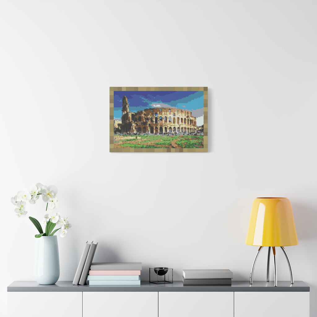 Colosseum Pixel-Style Matte Canvas Print