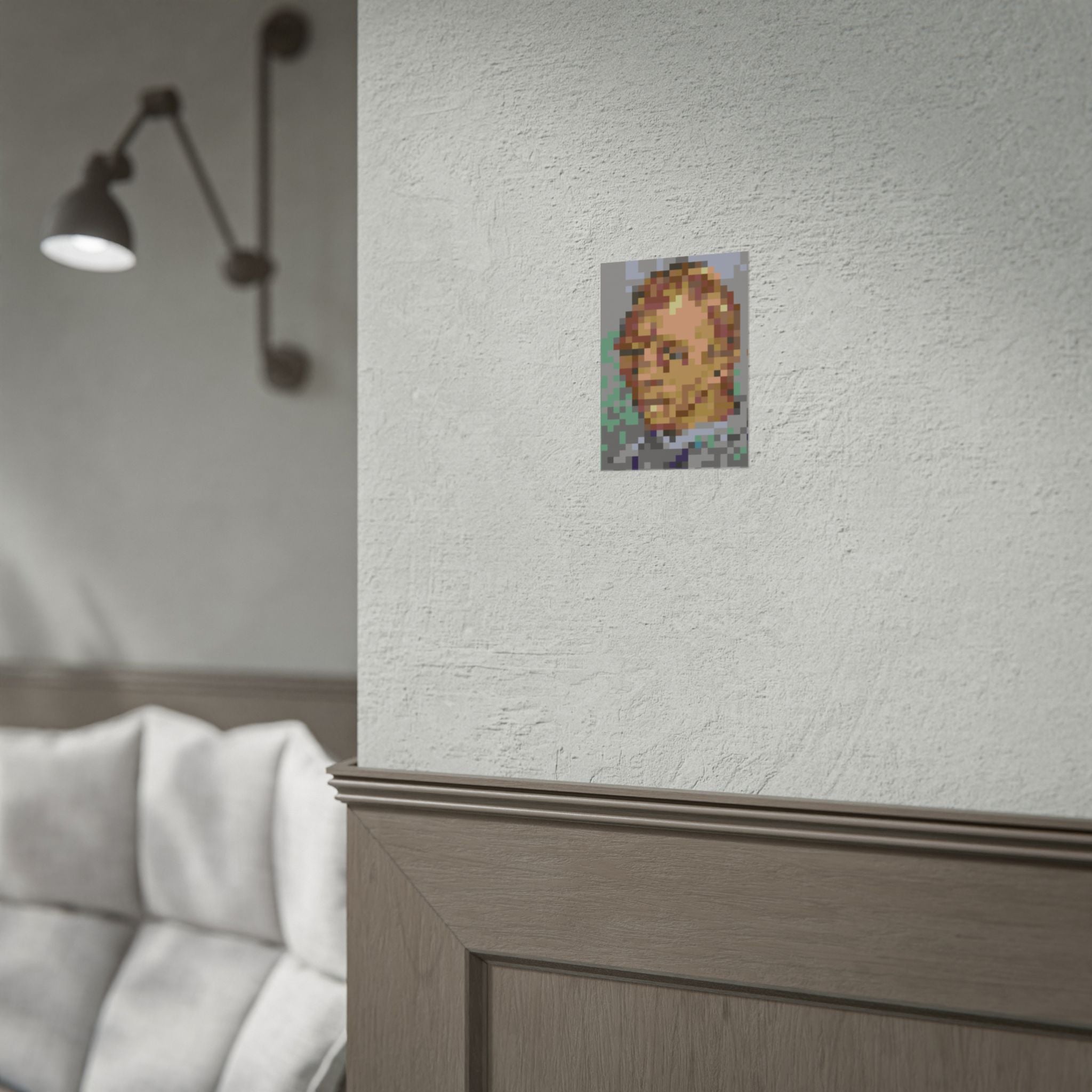 L'artiste Sans Barbe Pixel-Style Rolled Art Print