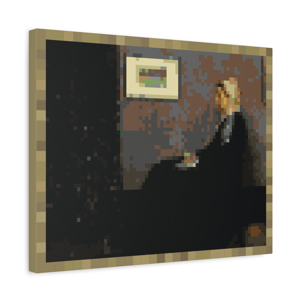 Whistler's Mother Pixel-Style Matte Canvas Print