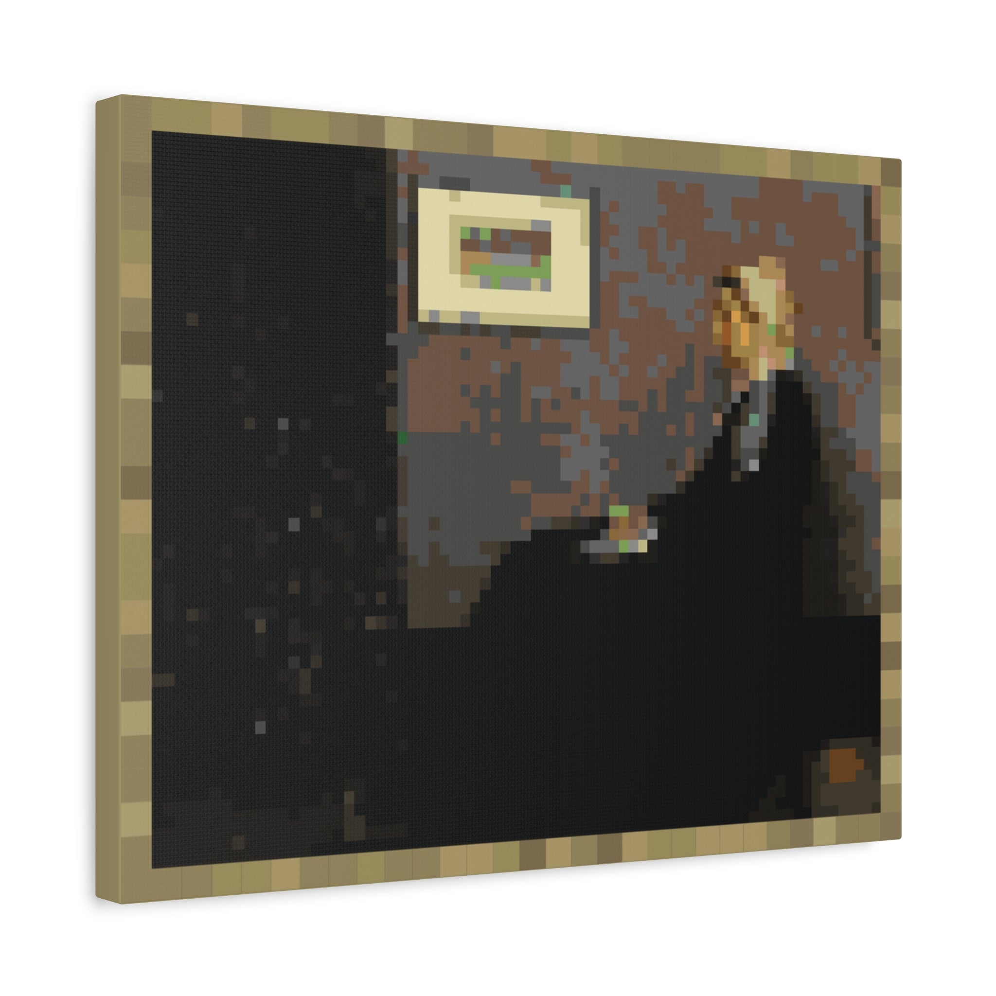 Whistler's Mother Pixel-Style Matte Canvas Print