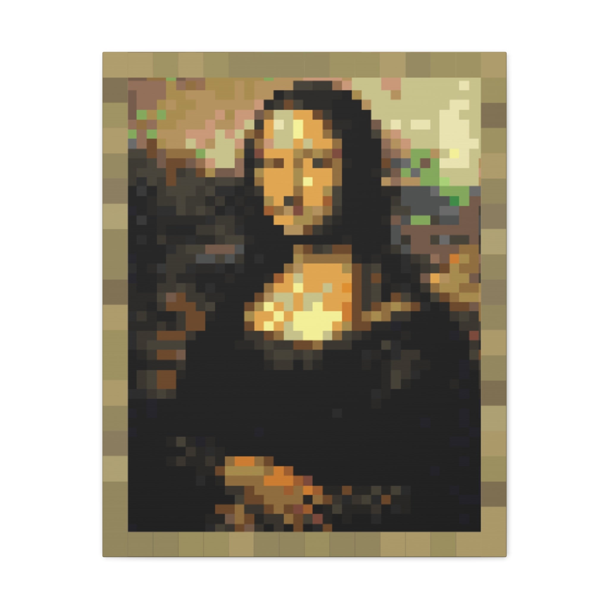 Mona Lisa Pixel-Style Matte Canvas Print
