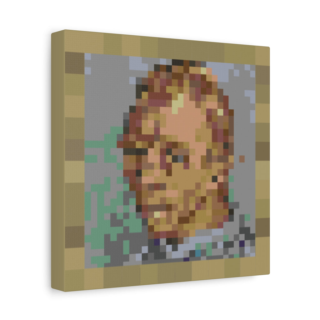 L'artiste Sans Barbe Pixel-Style Matte Canvas Print