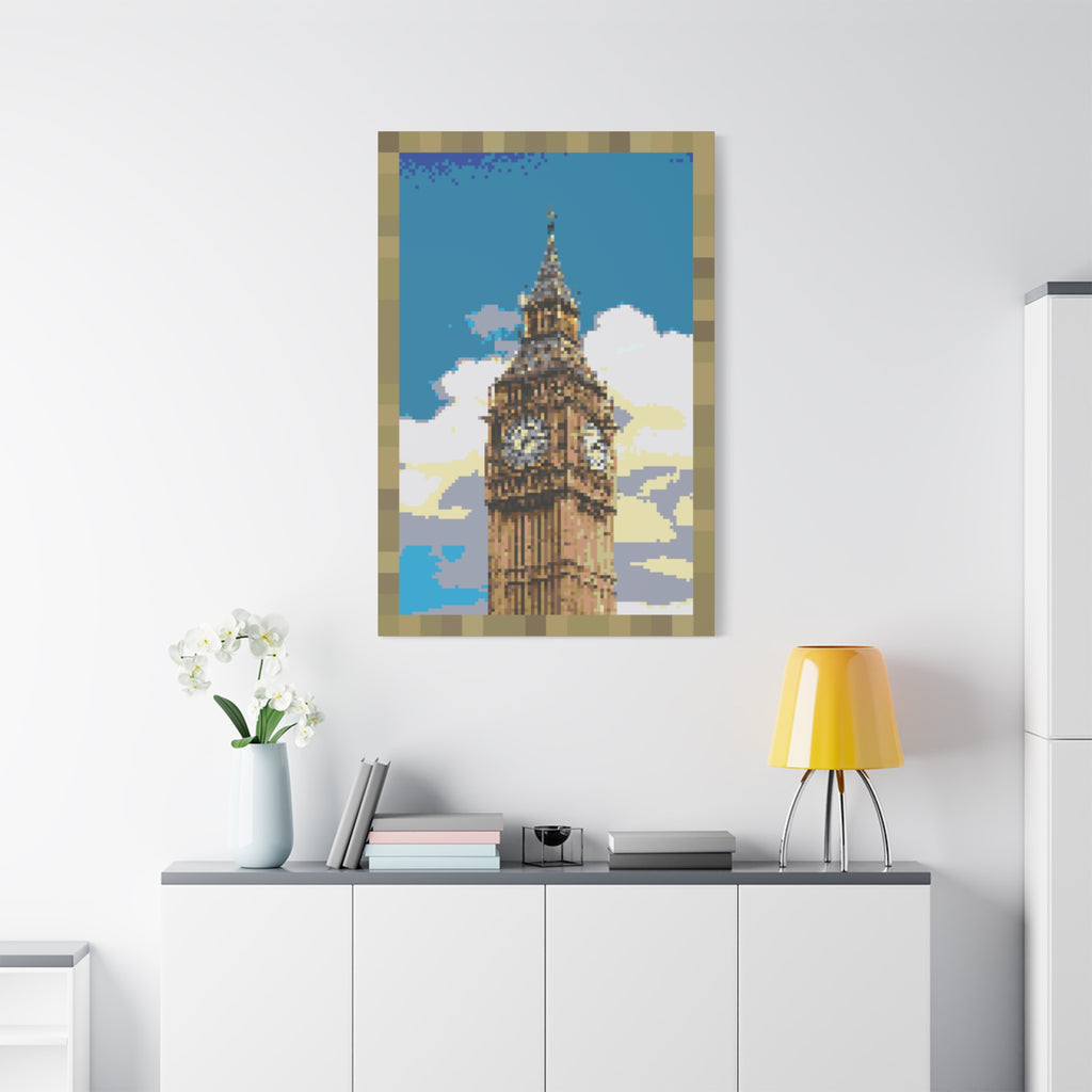 Big Ben Pixel-Style Matte Canvas Print