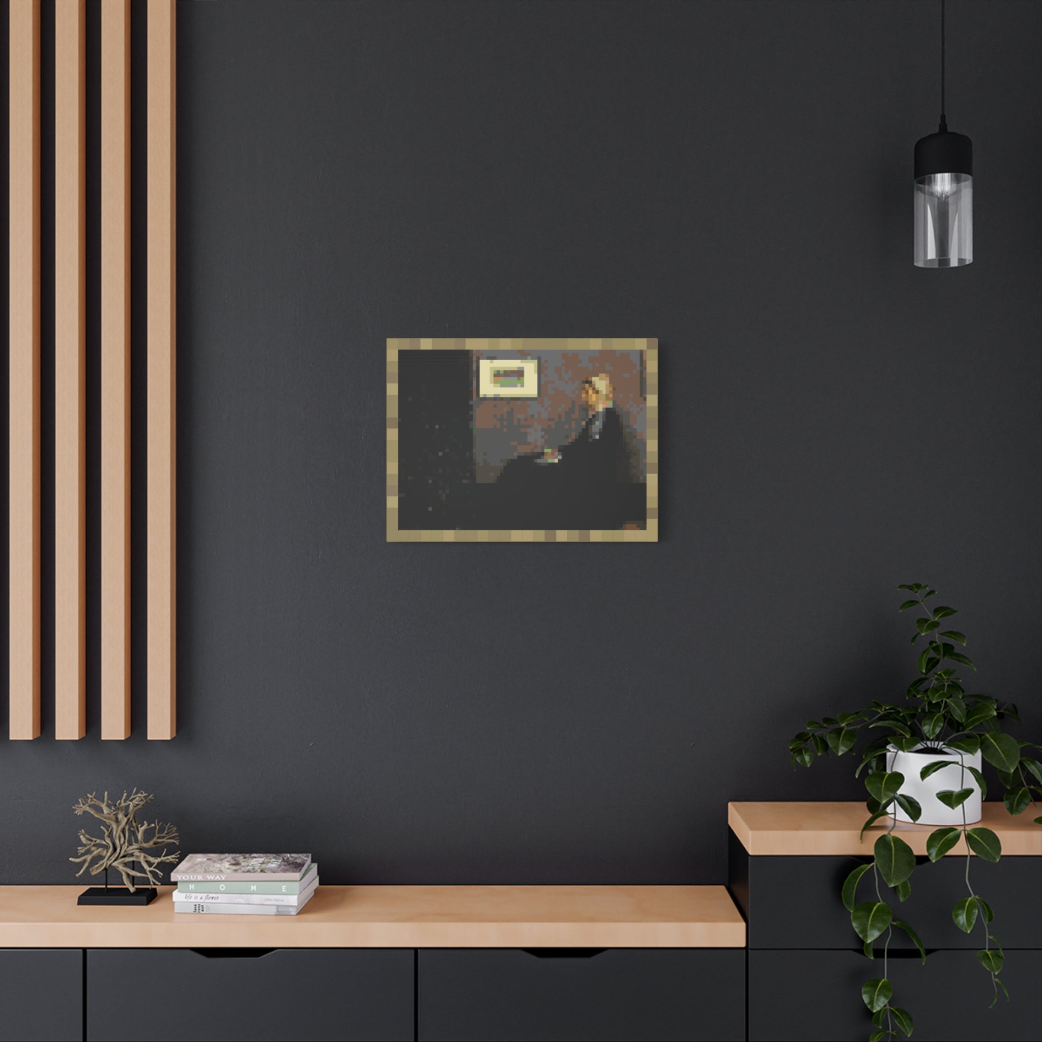 Whistler's Mother Pixel-Style Matte Canvas Print