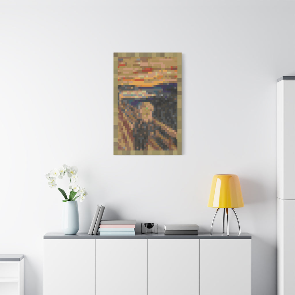 The Scream Pixel-Style Matte Canvas Print