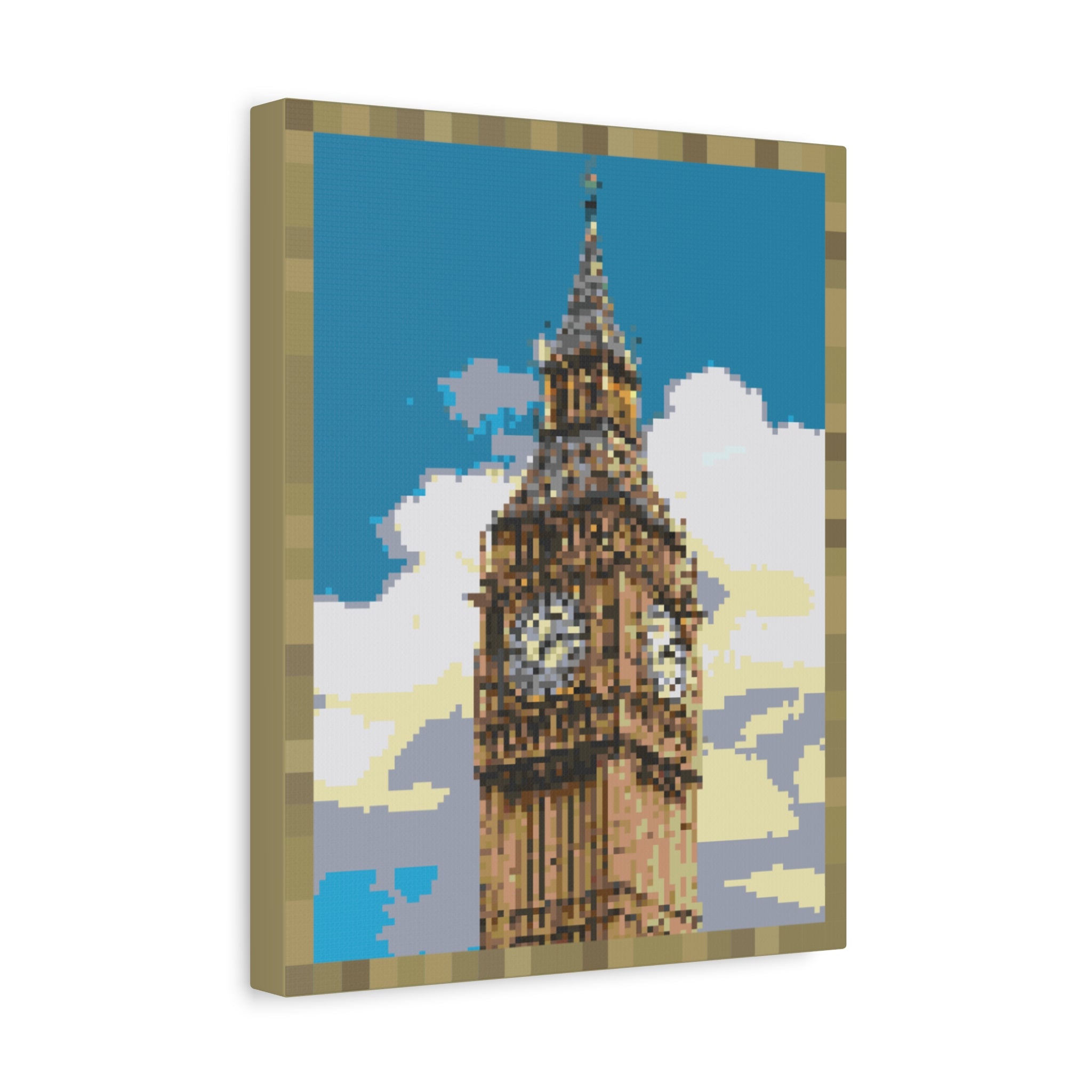 Big Ben Pixel-Style Matte Canvas Print