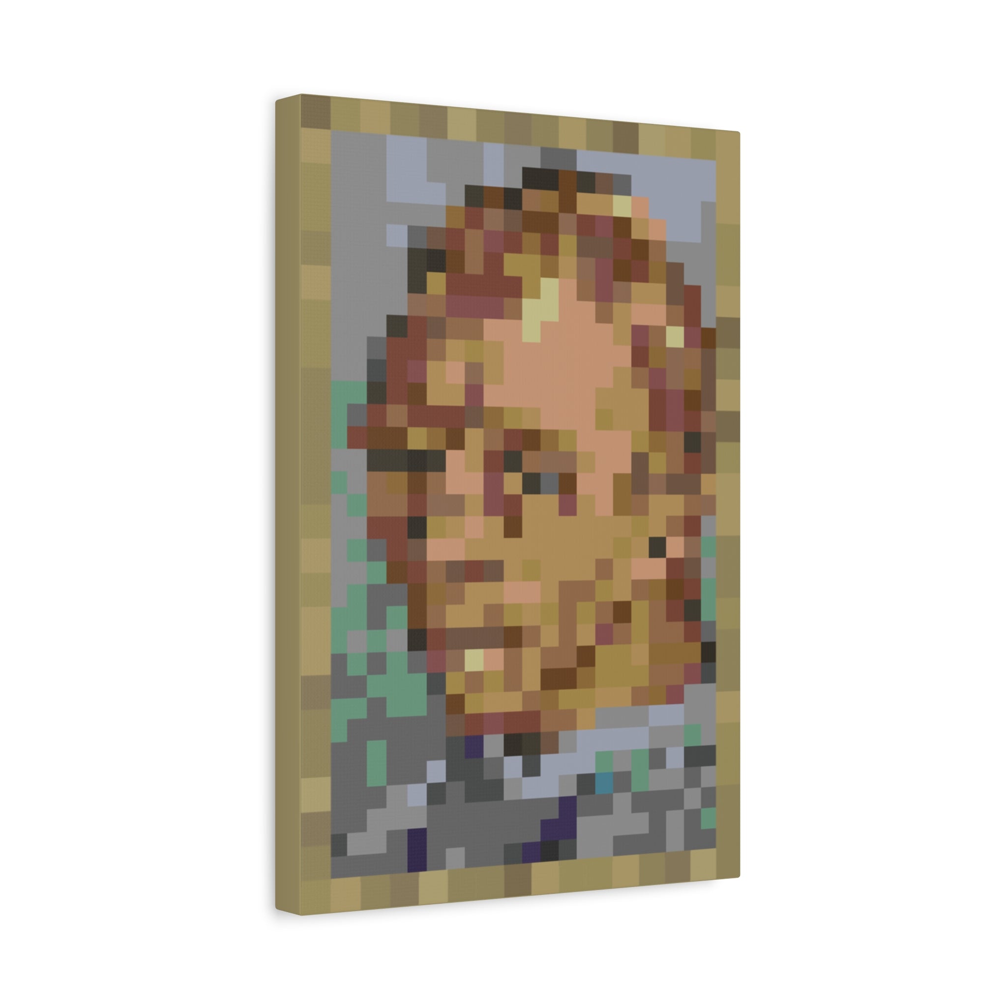L'artiste Sans Barbe Pixel-Style Matte Canvas Print