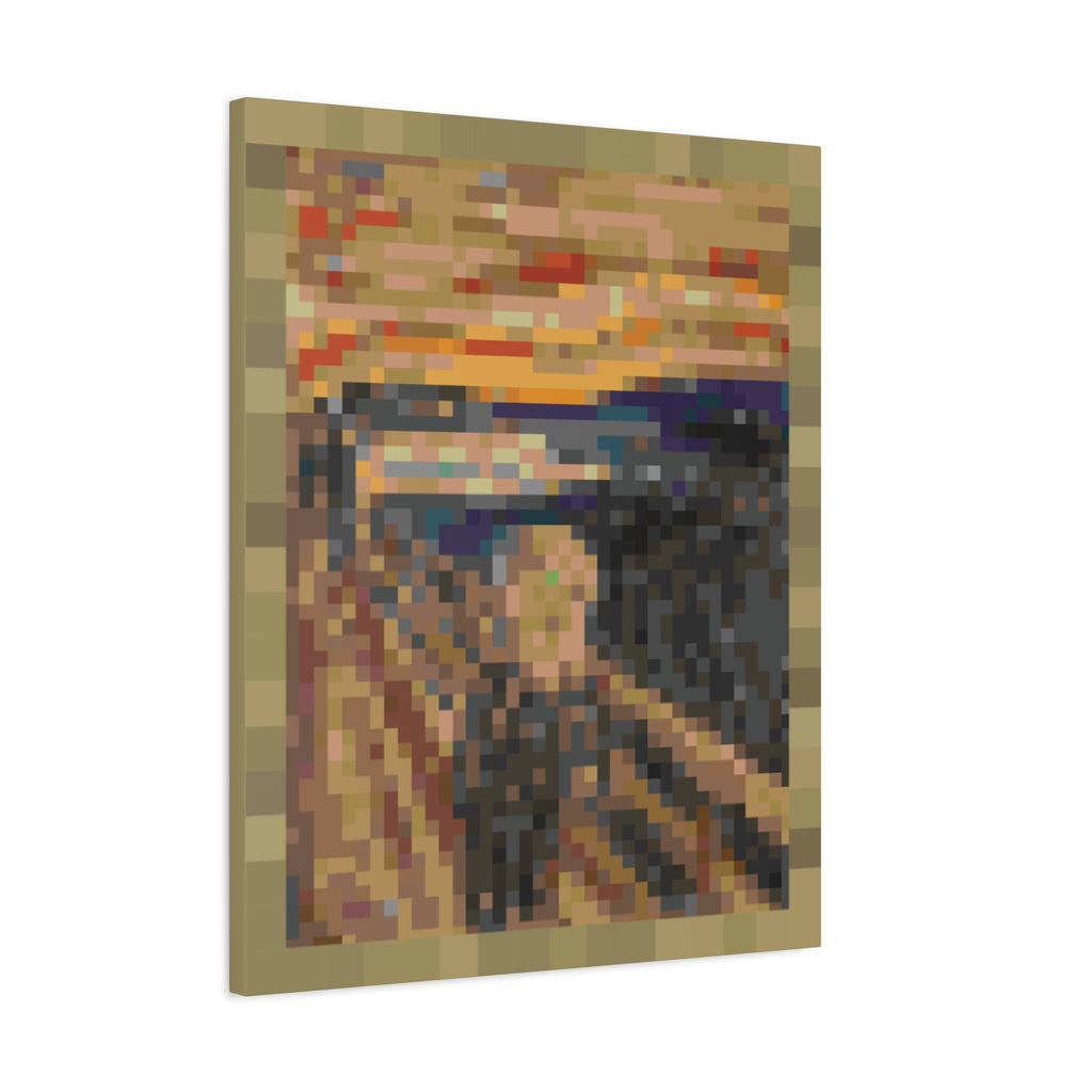 The Scream Pixel-Style Matte Canvas Print
