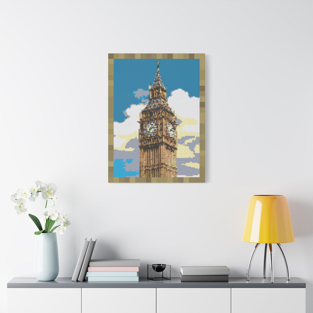 Big Ben Pixel-Style Matte Canvas Print