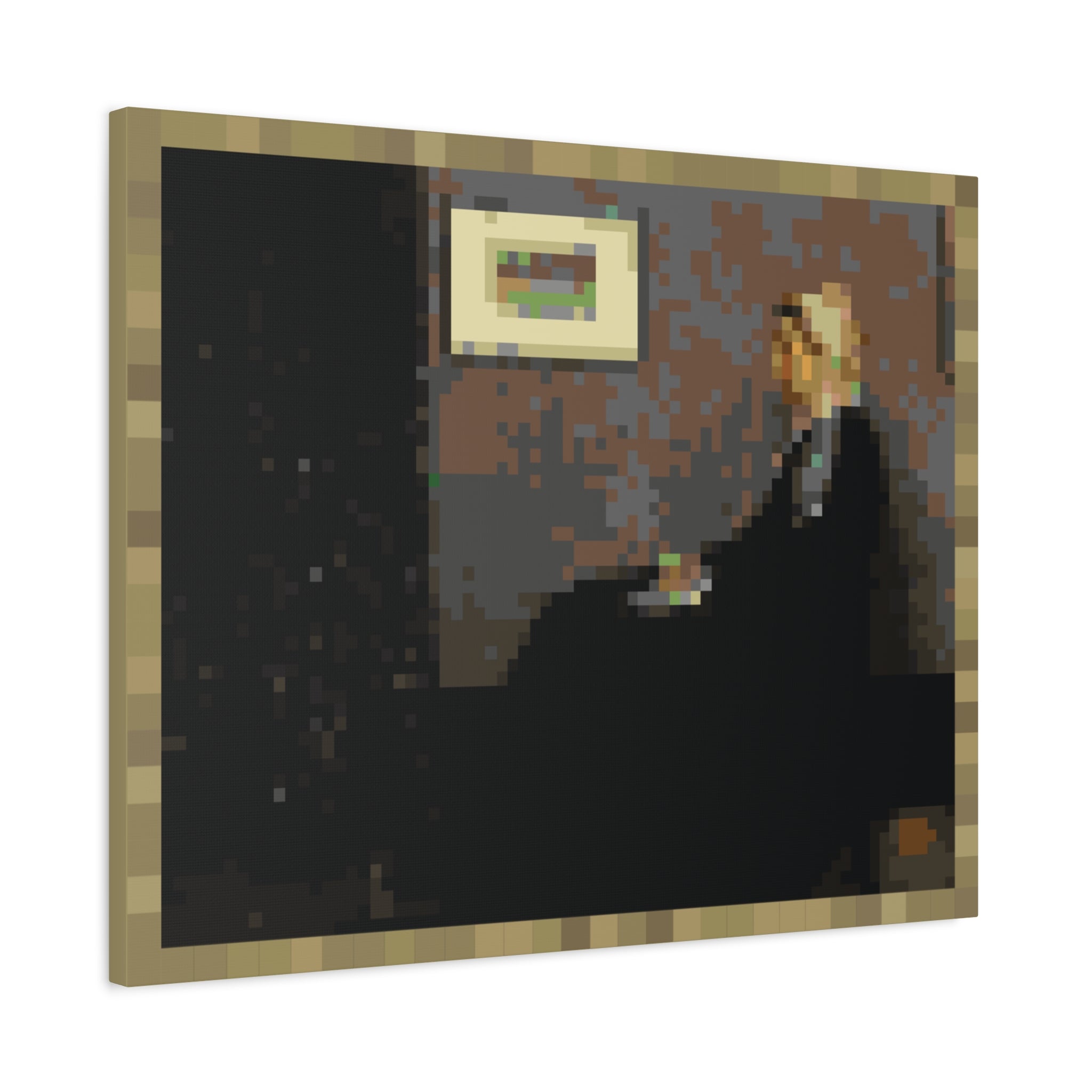 Whistler's Mother Pixel-Style Matte Canvas Print