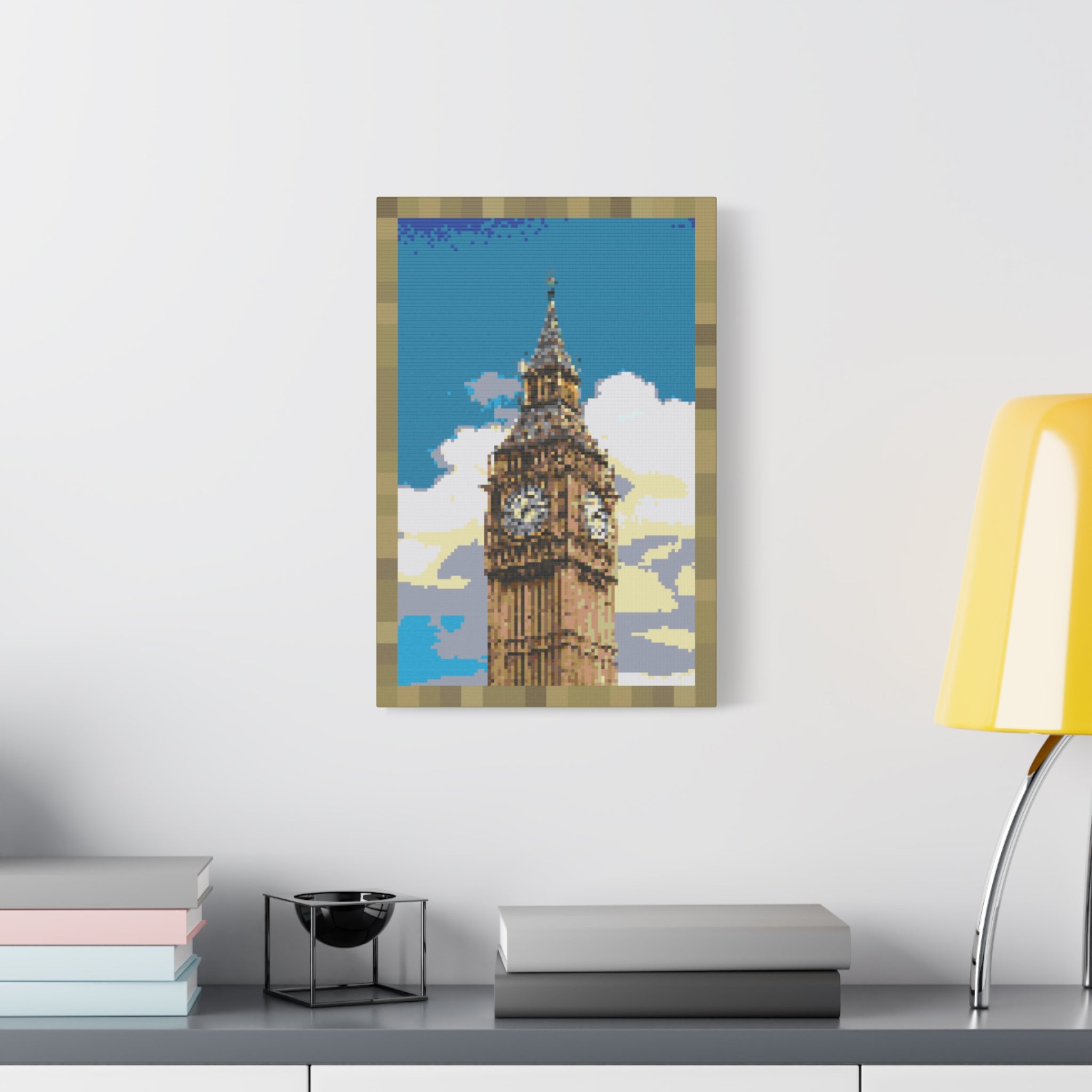 Big Ben Pixel-Style Matte Canvas Print