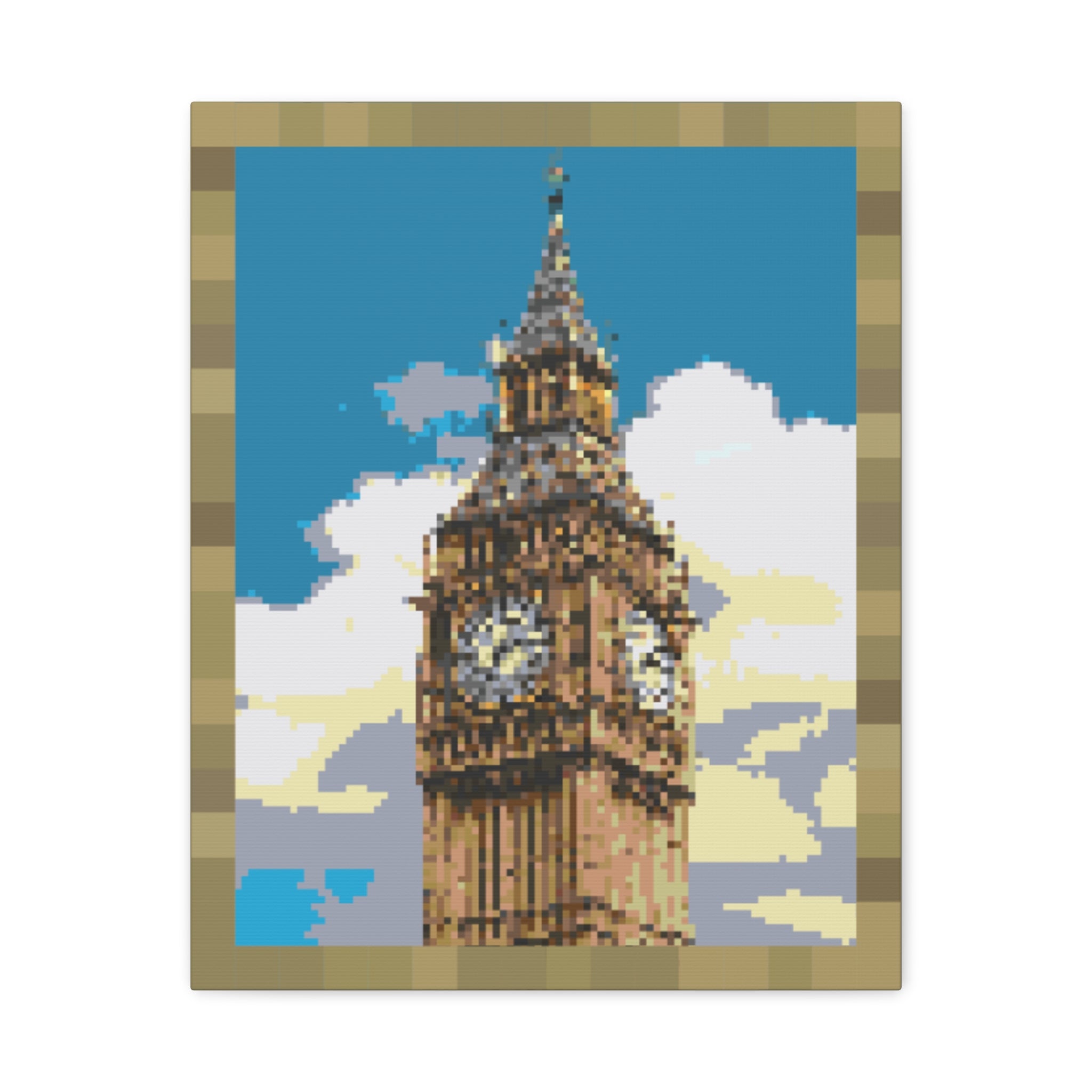Big Ben Pixel-Style Matte Canvas Print